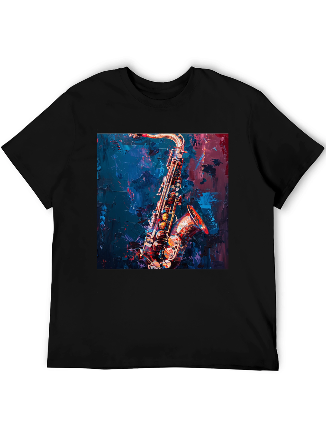 Saxophone Music Art T-Shirt - Black