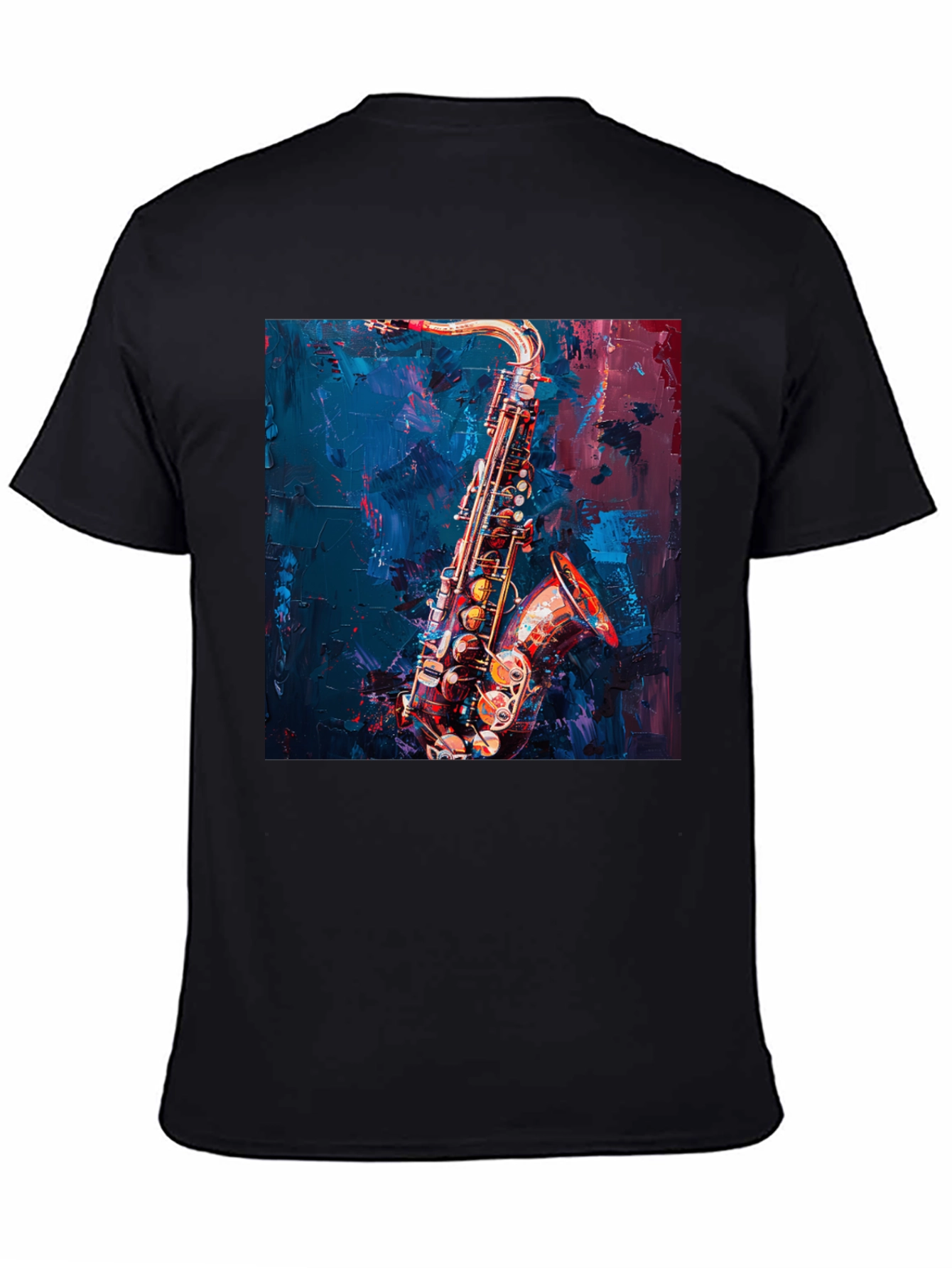 Saxophone Music Art T-Shirt - Black
