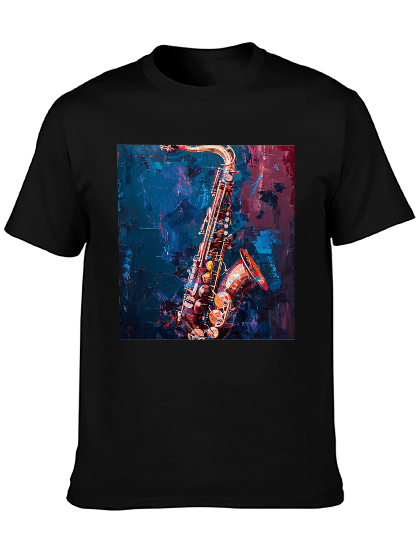 Saxophone Music Art T-Shirt - Black