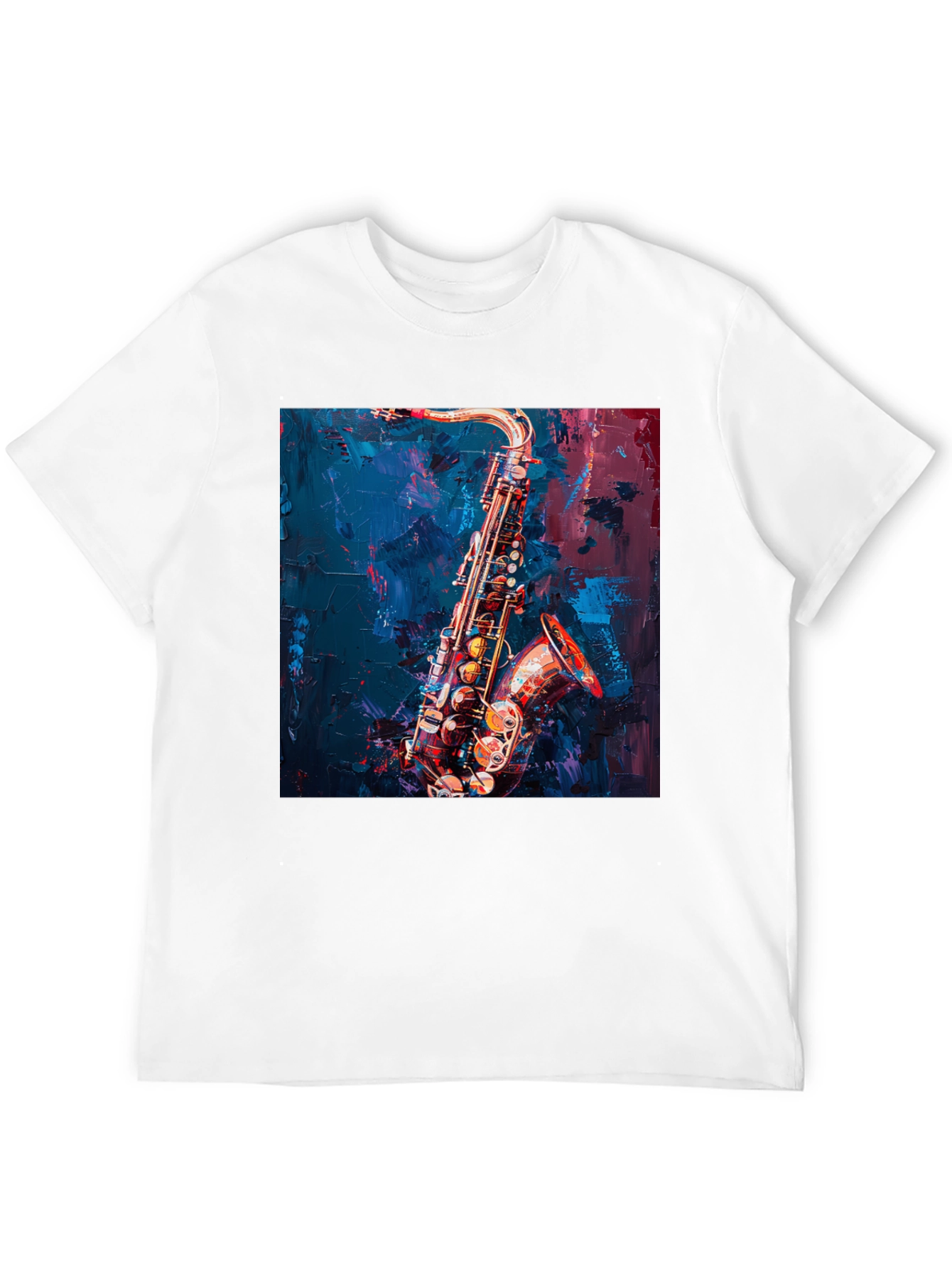 Saxophone Music Art T-Shirt - Black