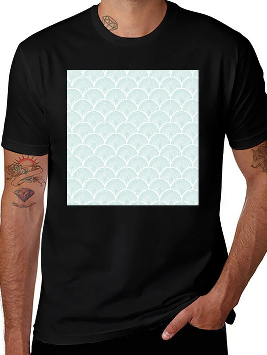 Patterned Mens Black T-Shirt