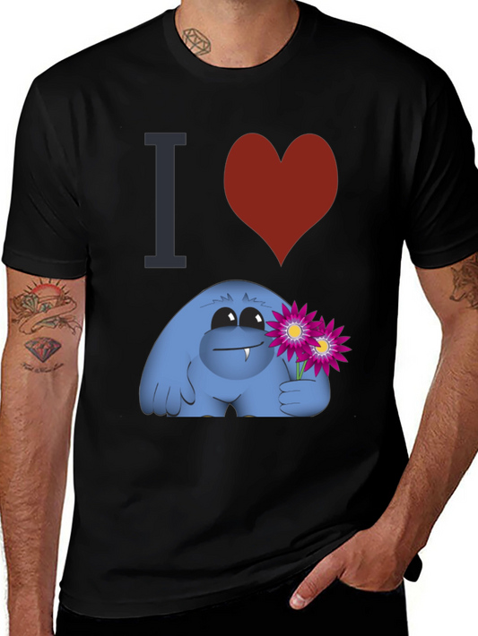 I Heart Monster with Flowers Graphic Tee
