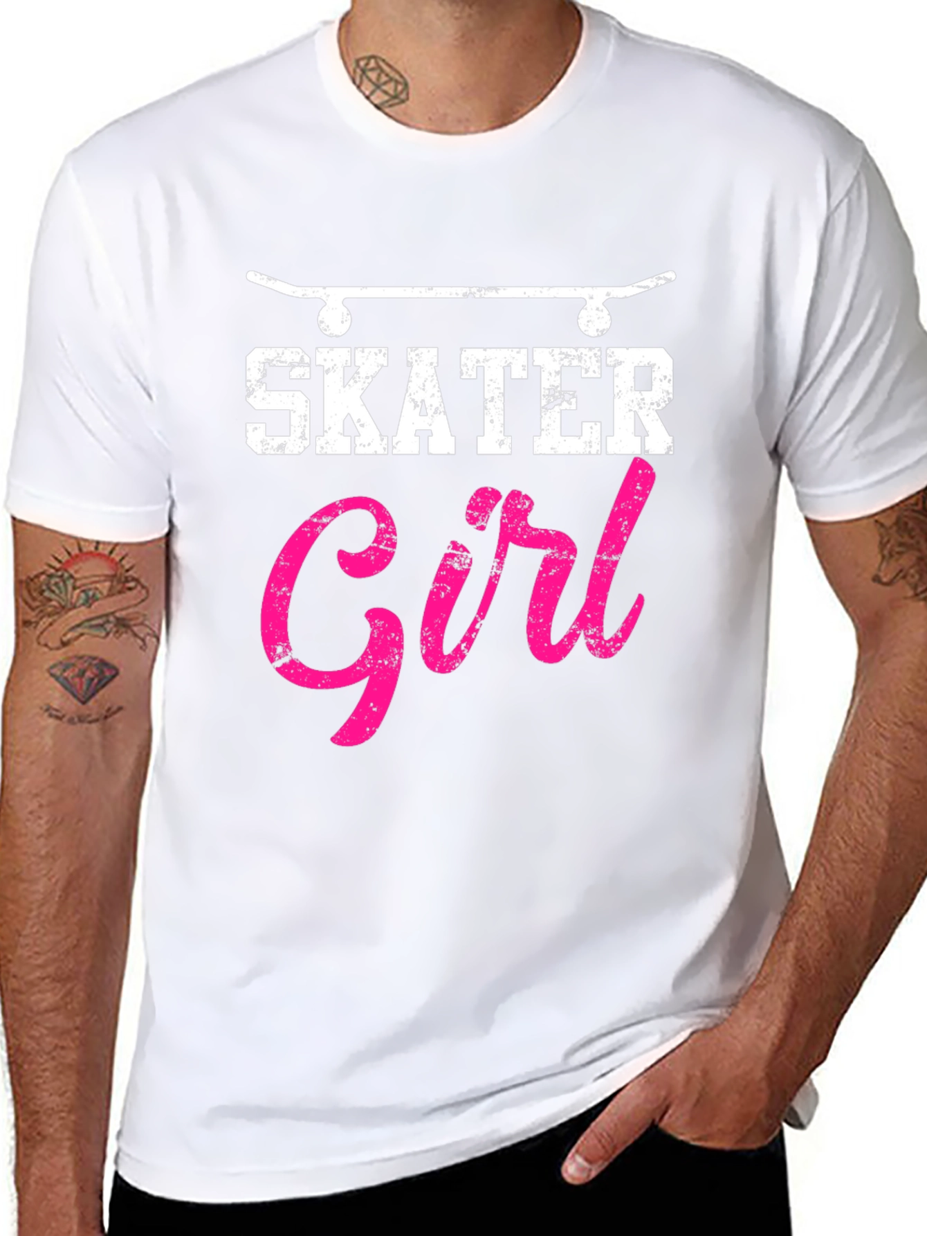 Skater Girl Graphic T-Shirt - Cool Skateboarding Tee