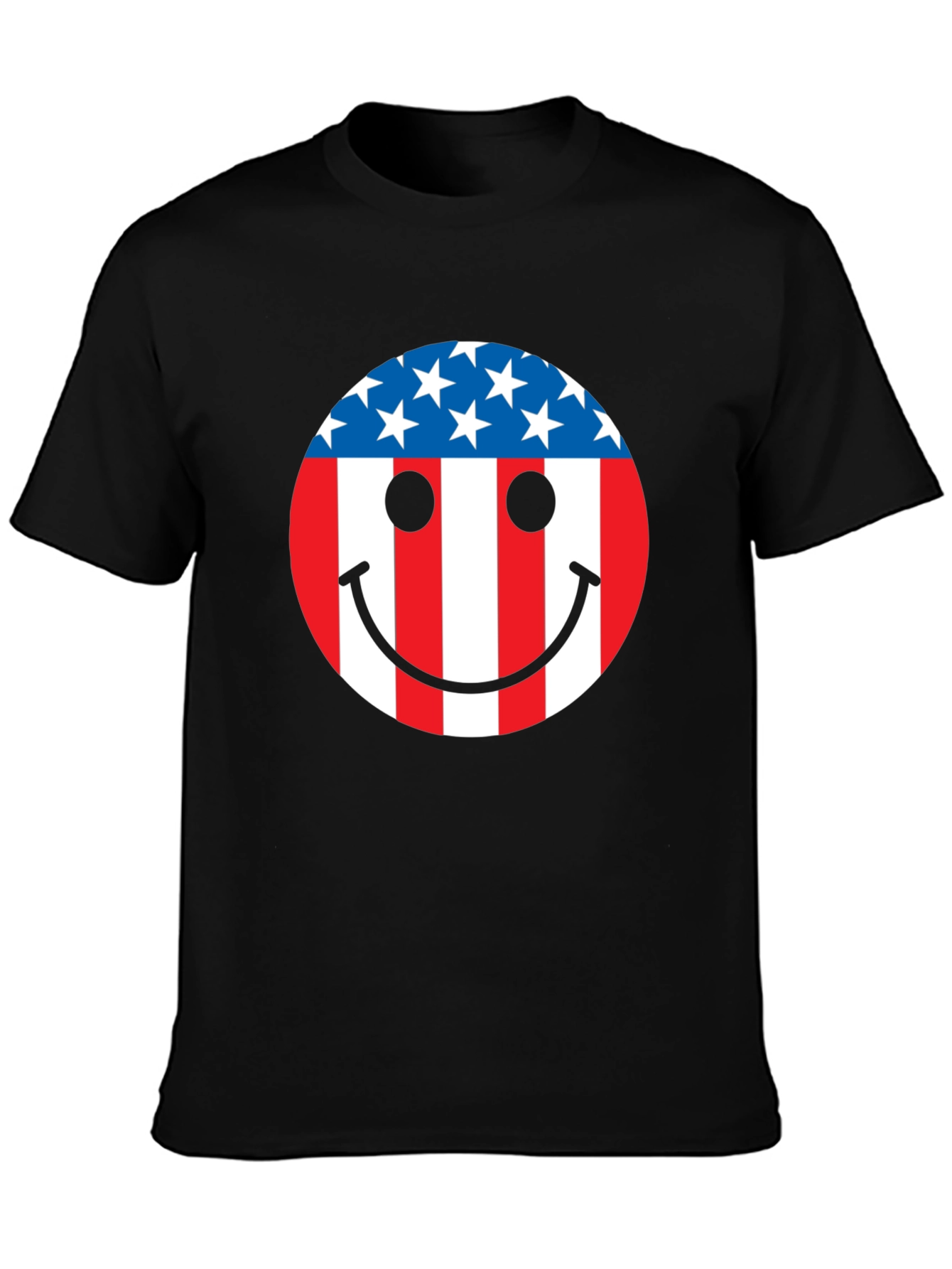 American Flag Smiley Face Patriotic T-Shirt