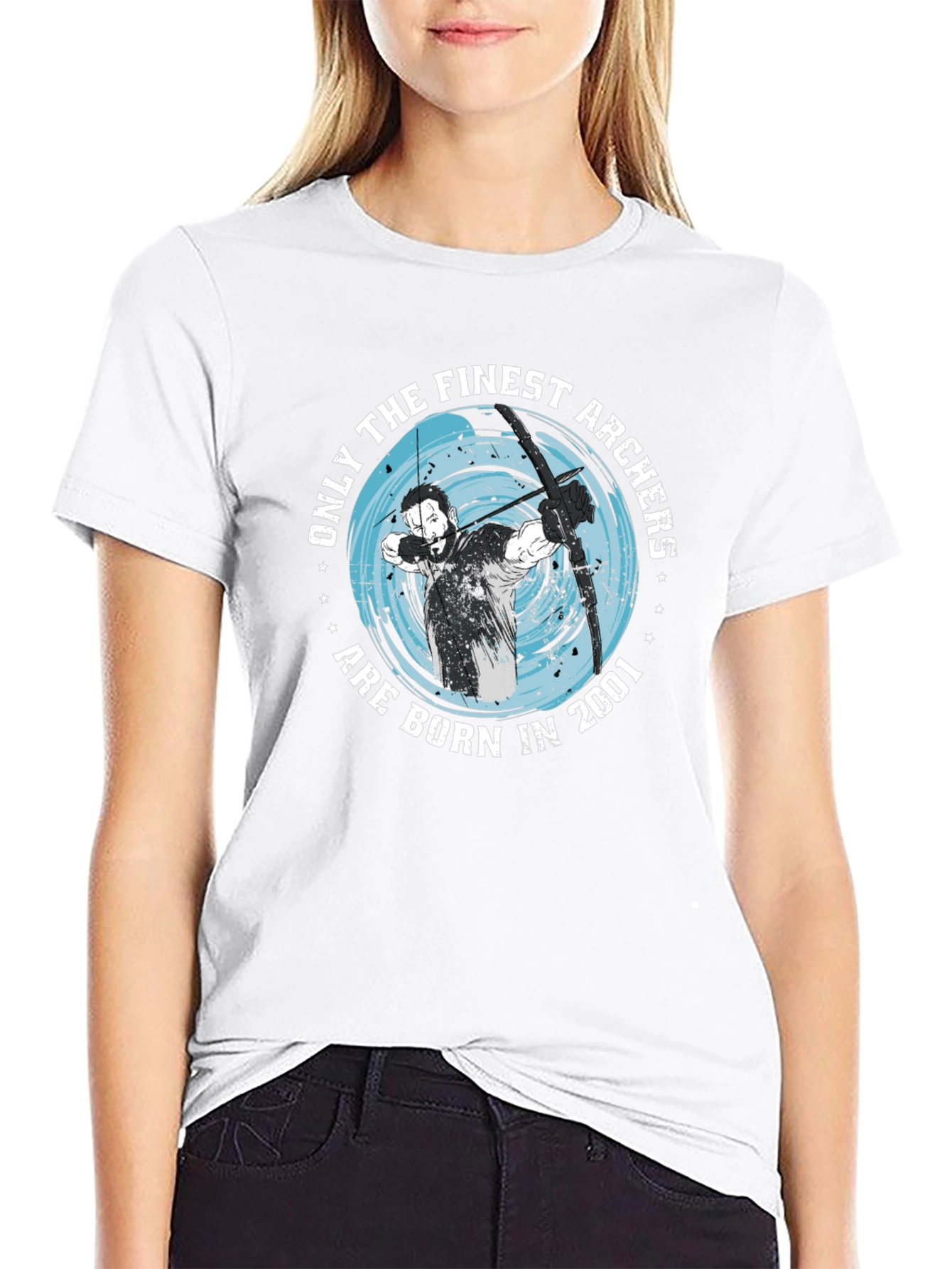 Finest Archers Born in 2001 Black Graphic T-Shirt
