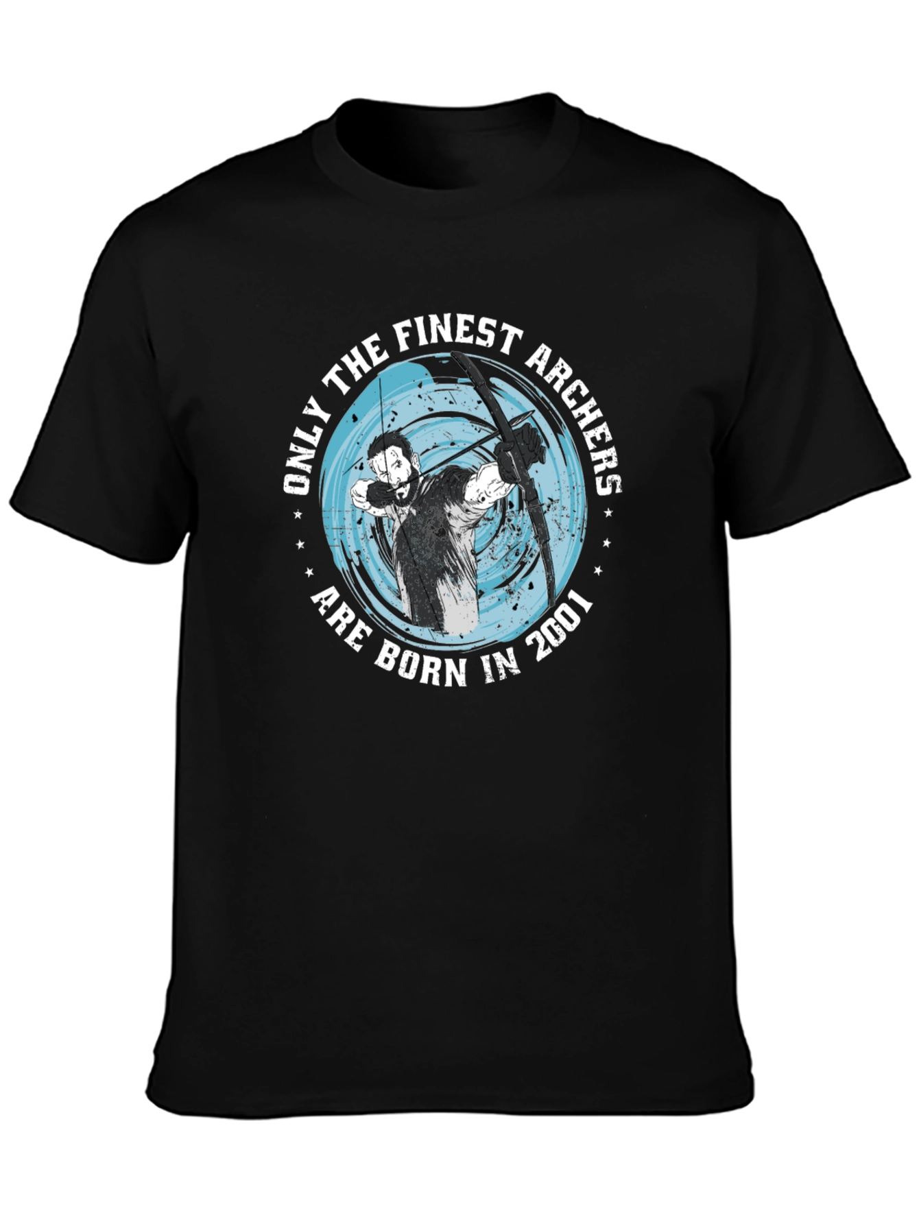 Finest Archers Born in 2001 Black Graphic T-Shirt