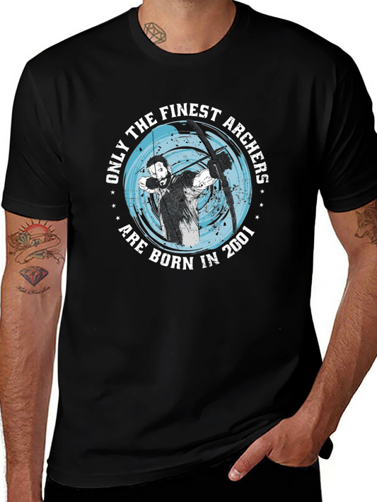 Finest Archers Born in 2001 Black Graphic T-Shirt