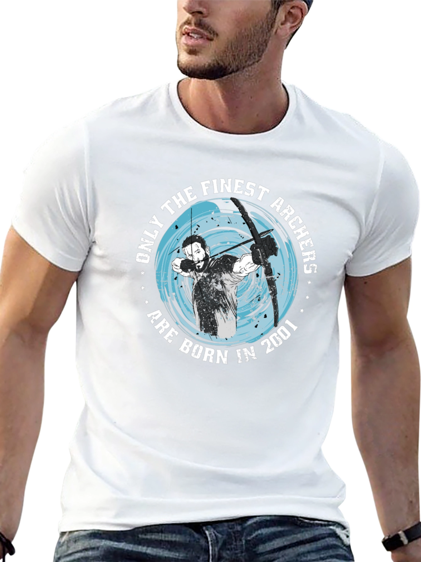 Finest Archers Born in 2001 Black Graphic T-Shirt