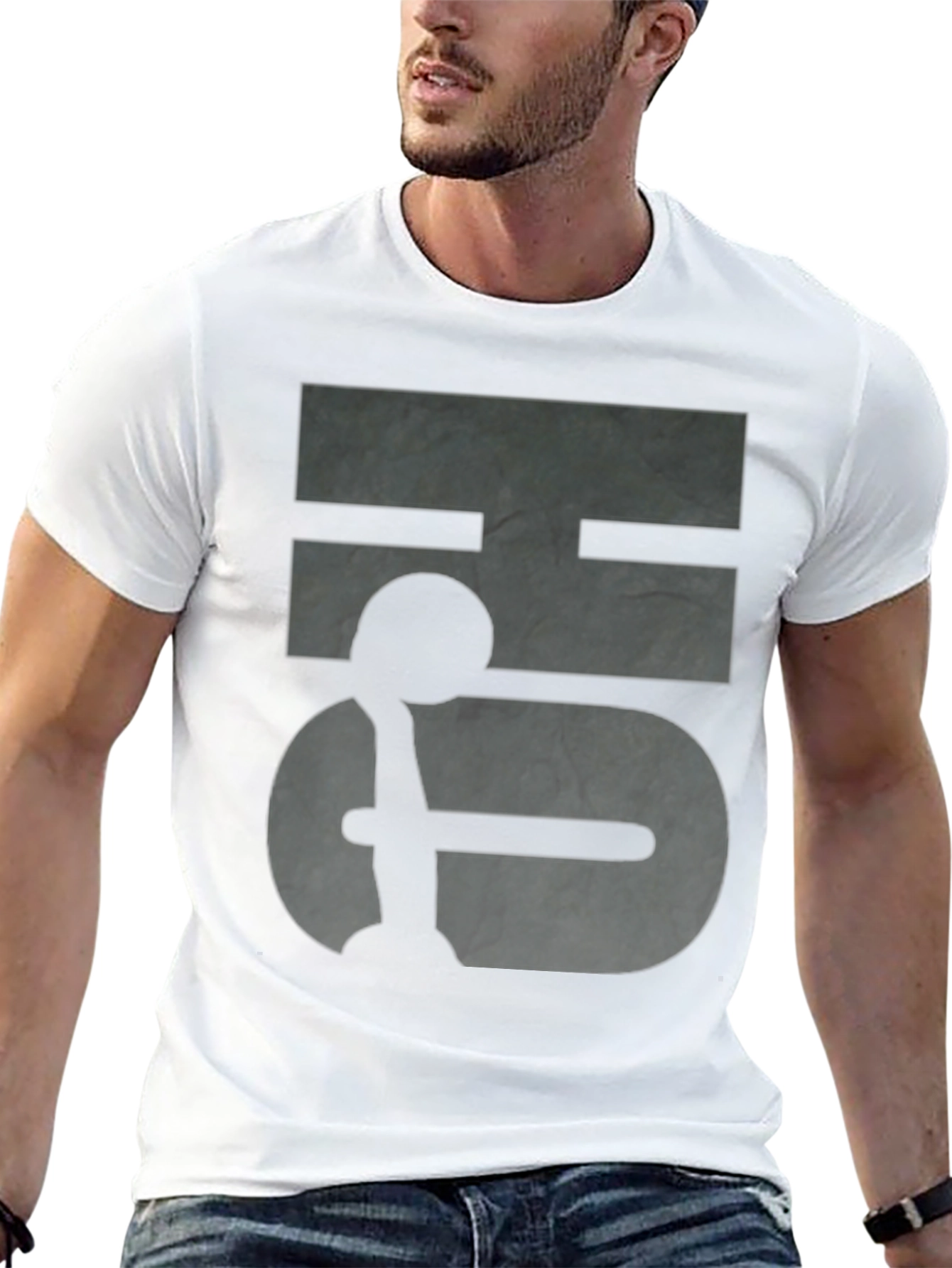 Abstract Graphic Print Black T-Shirt
