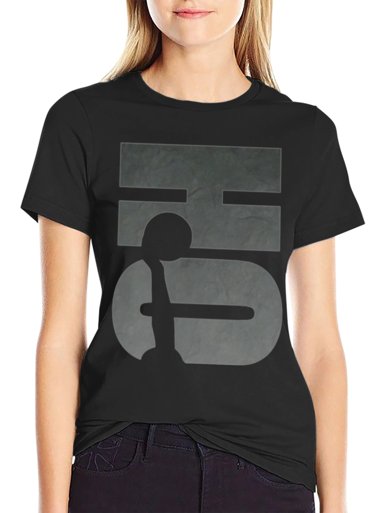 Abstract Graphic Print Black T-Shirt