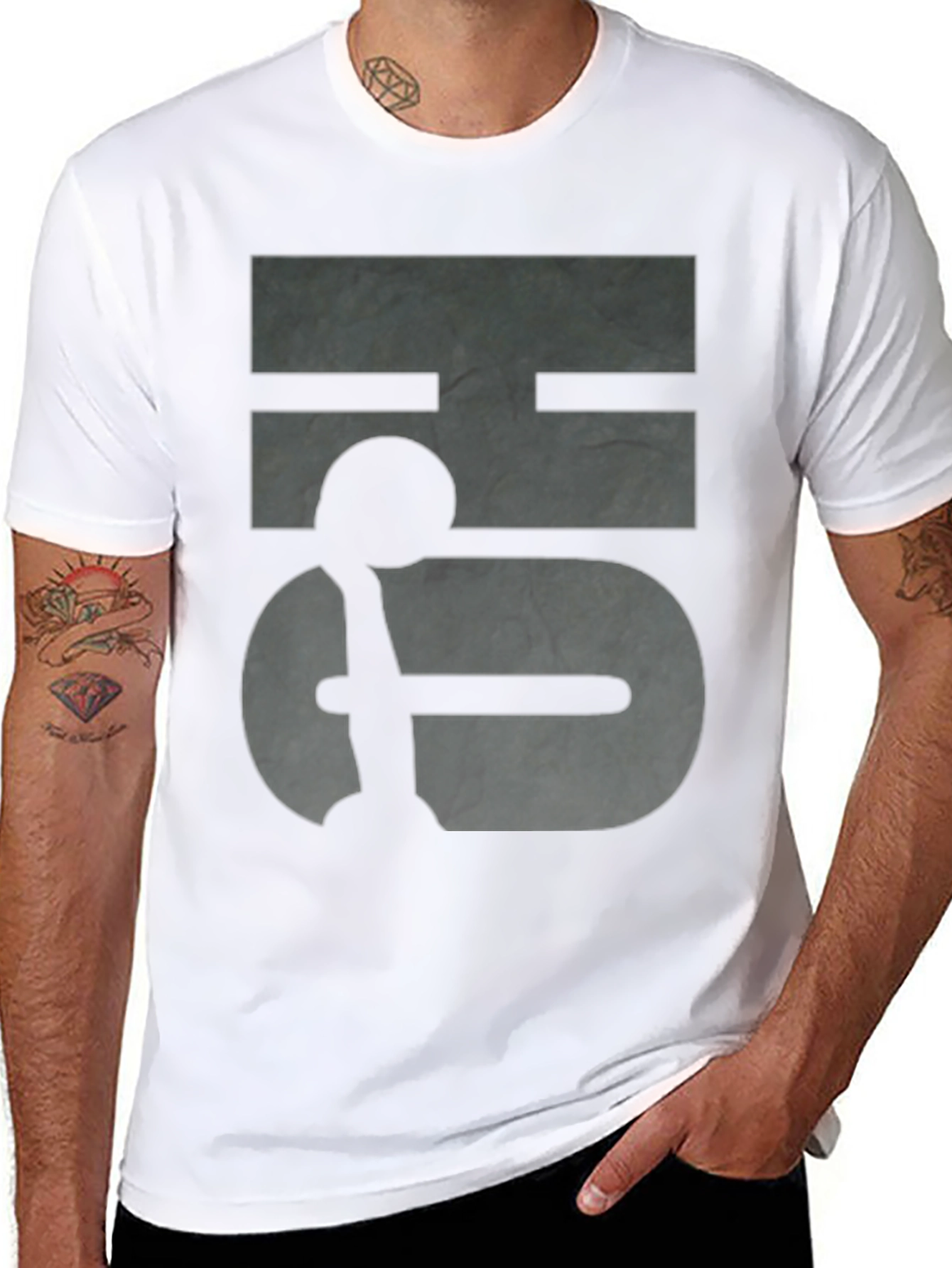 Abstract Graphic Print Black T-Shirt
