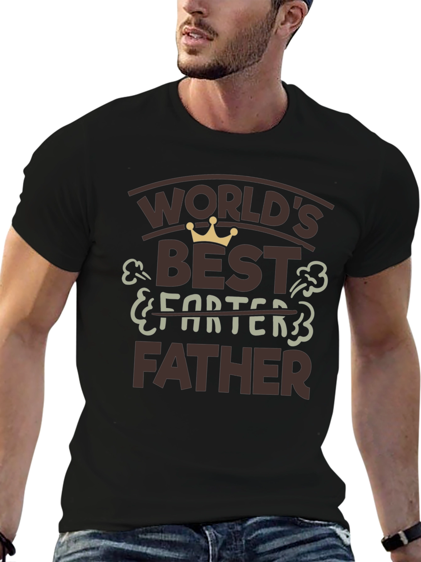 Worlds Best Farter Father Black T-Shirt