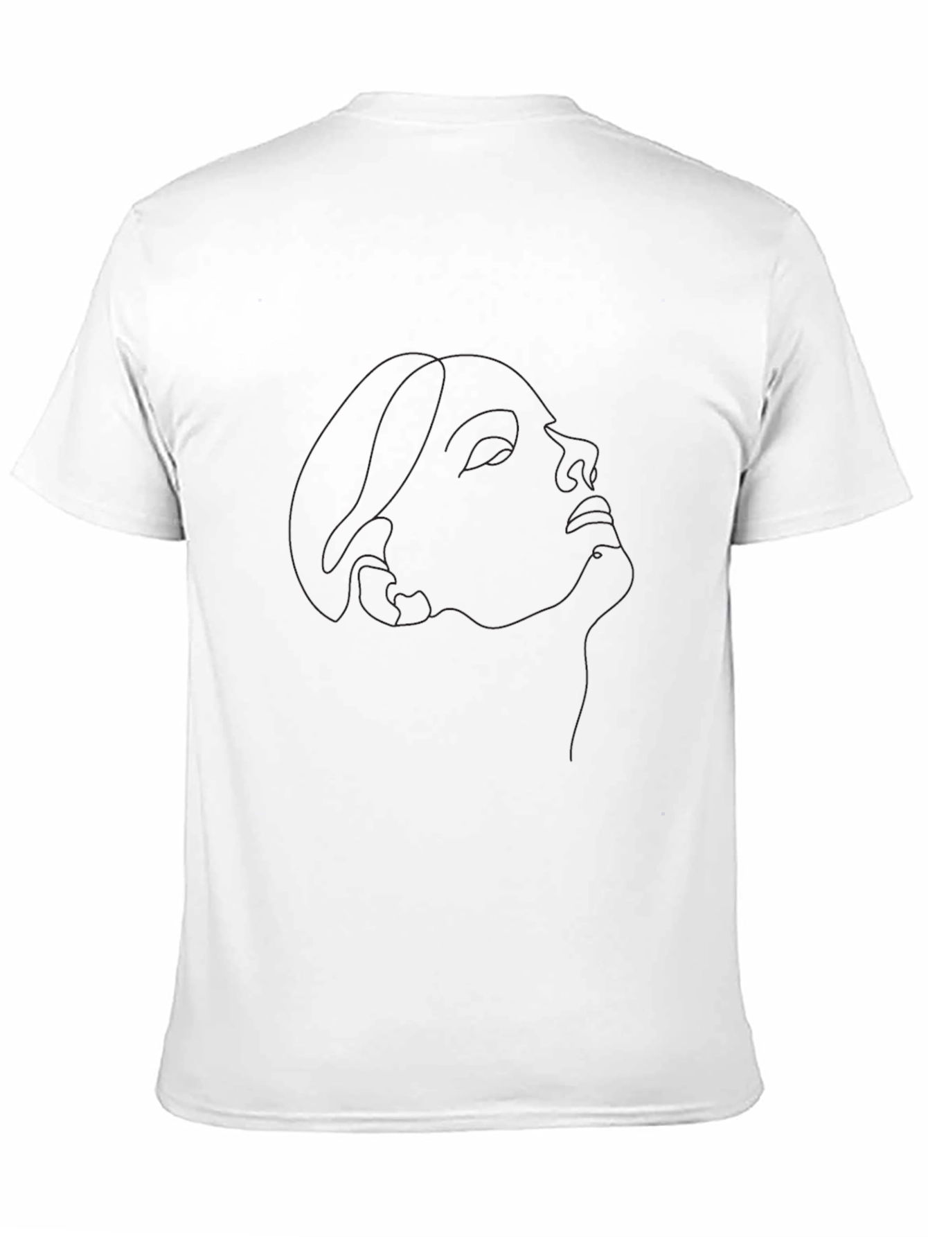 Minimalist Portrait Line Art Black T-Shirt