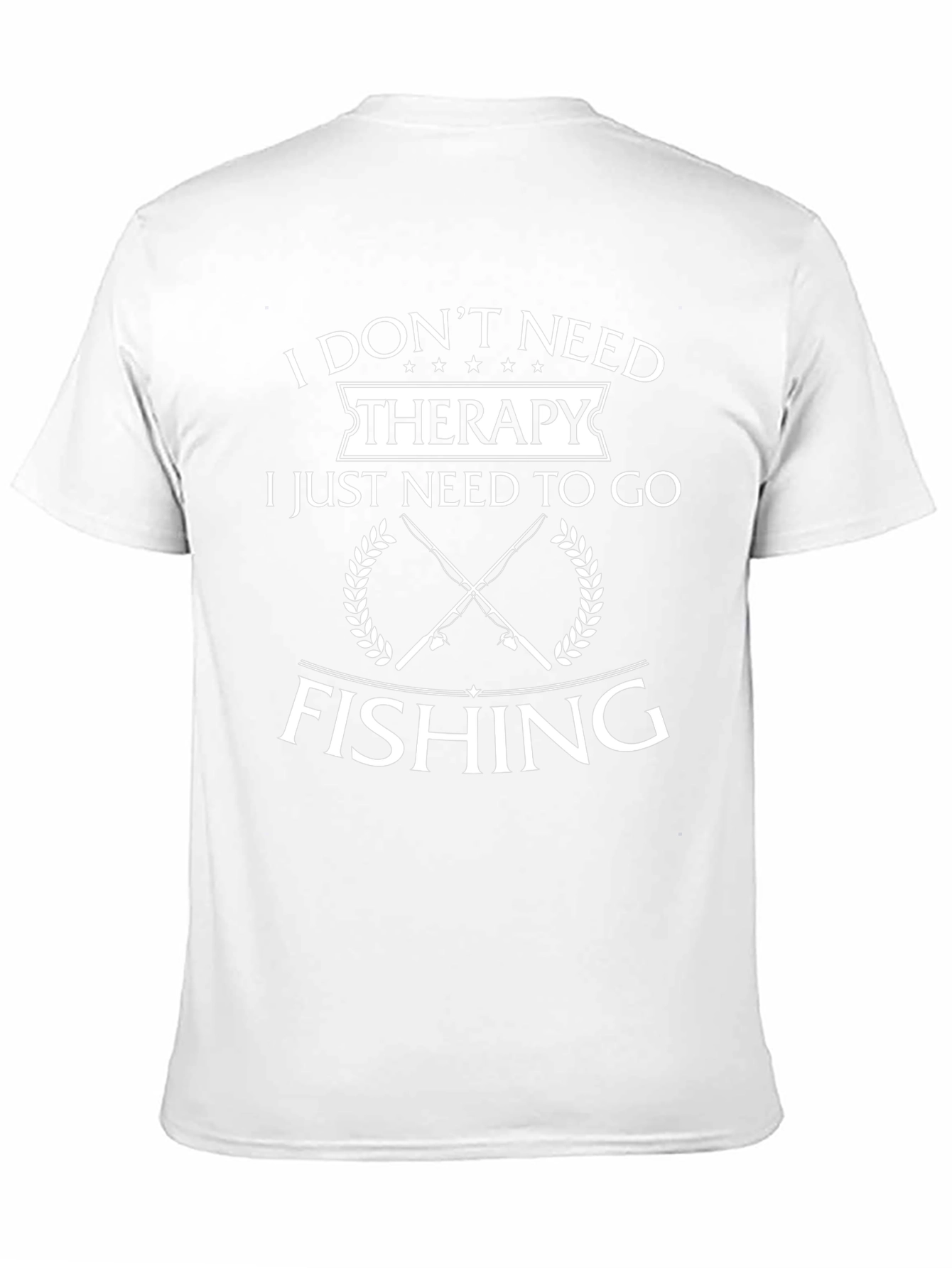 Funny Fishing Therapy T-Shirt Black Cotton