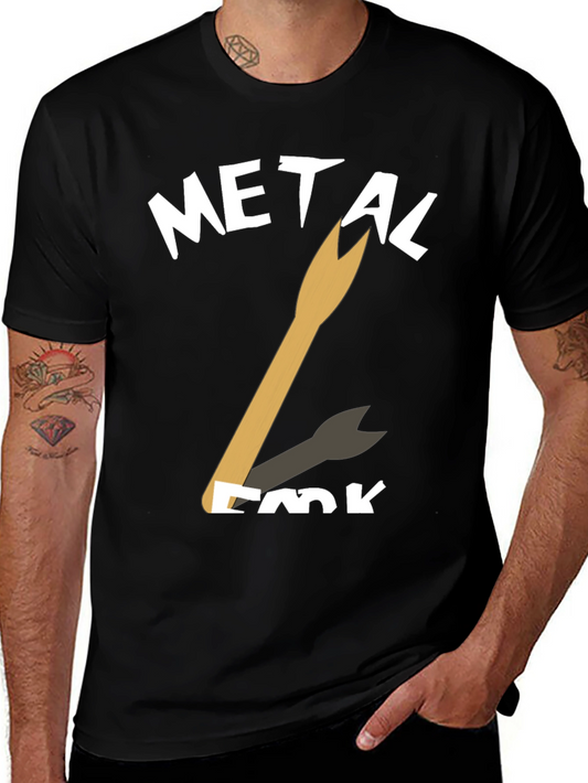 Metal Fork Black T-Shirt - Funny Graphic Tee