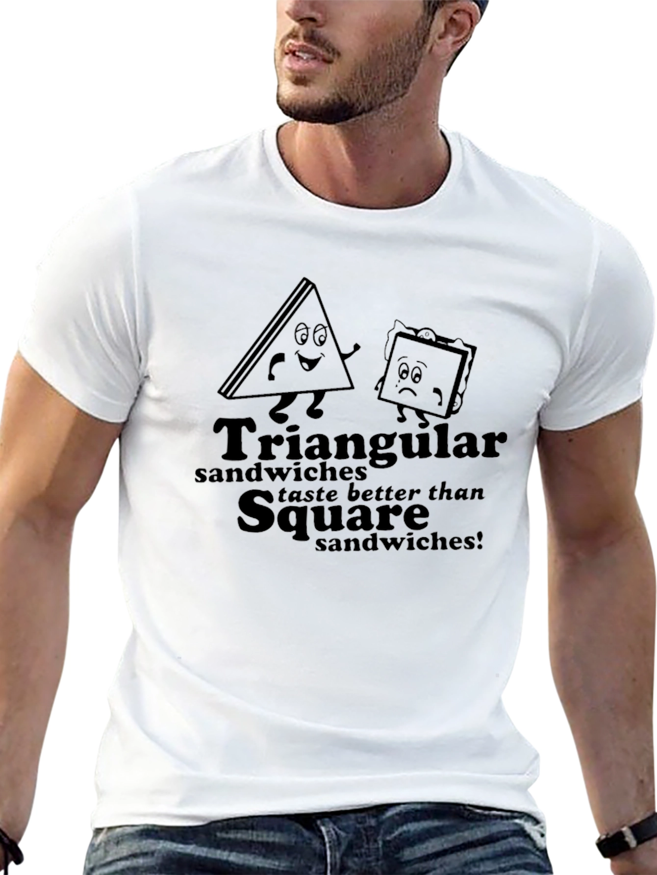 Triangular Sandwiches Graphic T-Shirt - Funny Food Tee