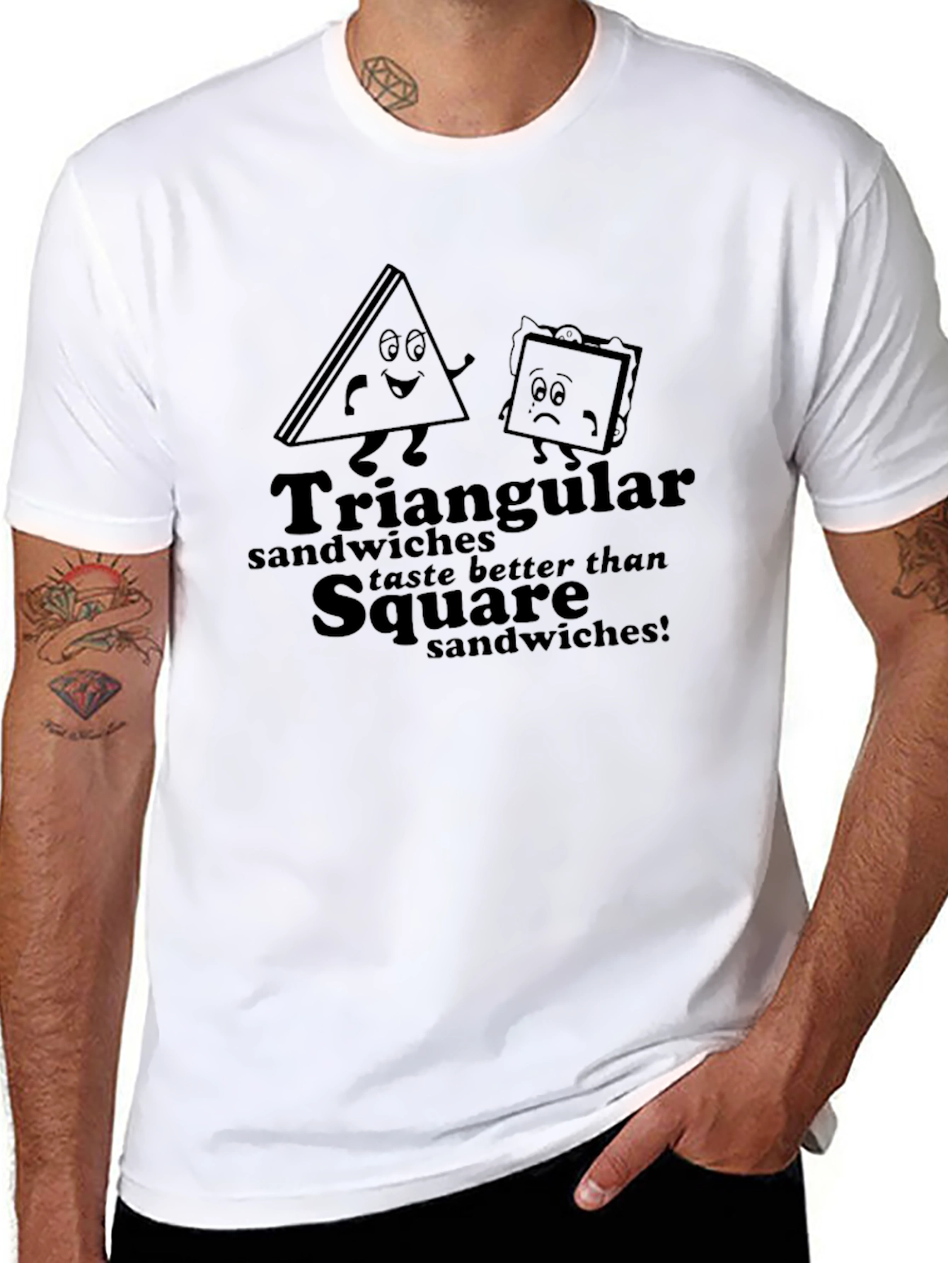 Triangular Sandwiches Graphic T-Shirt - Funny Food Tee