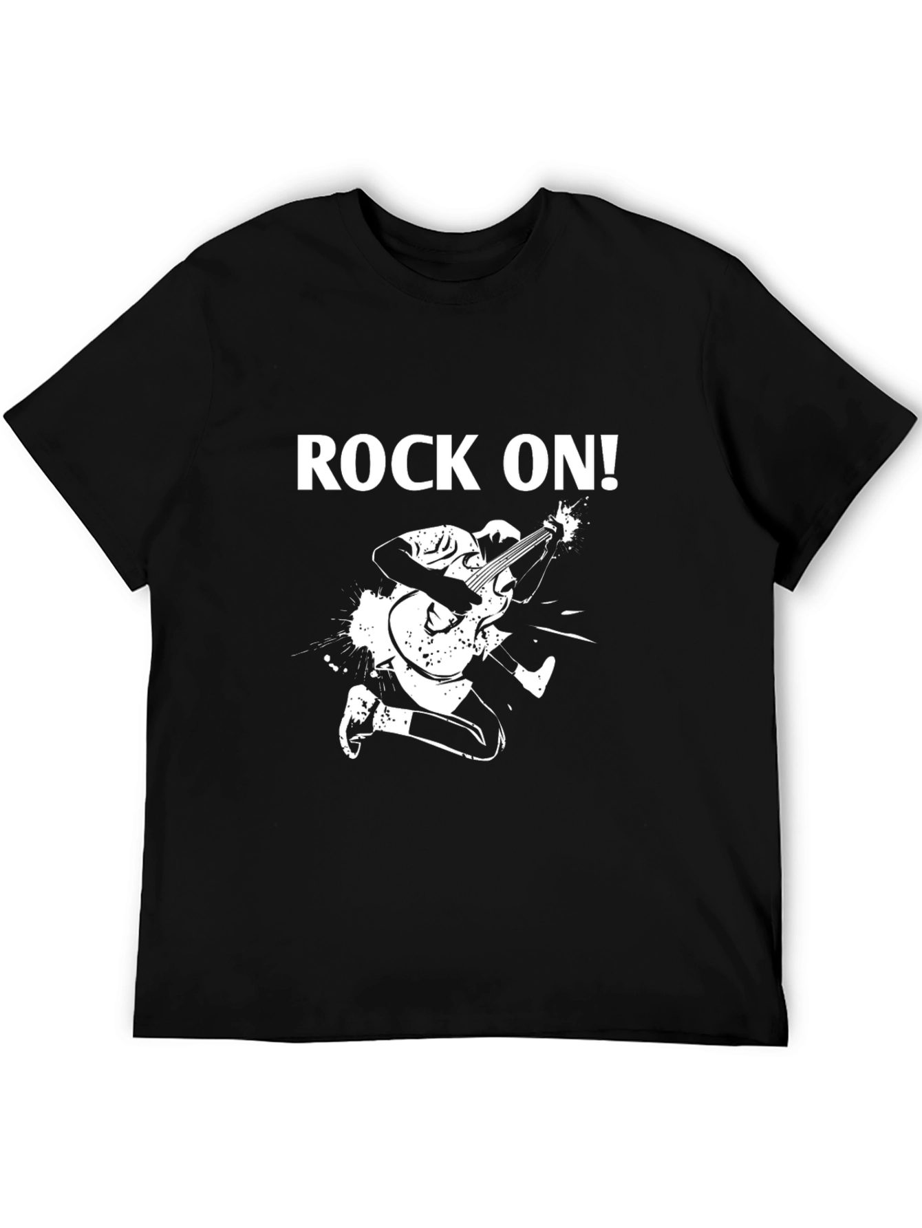 Rock On! Graphic Print Black T-Shirt