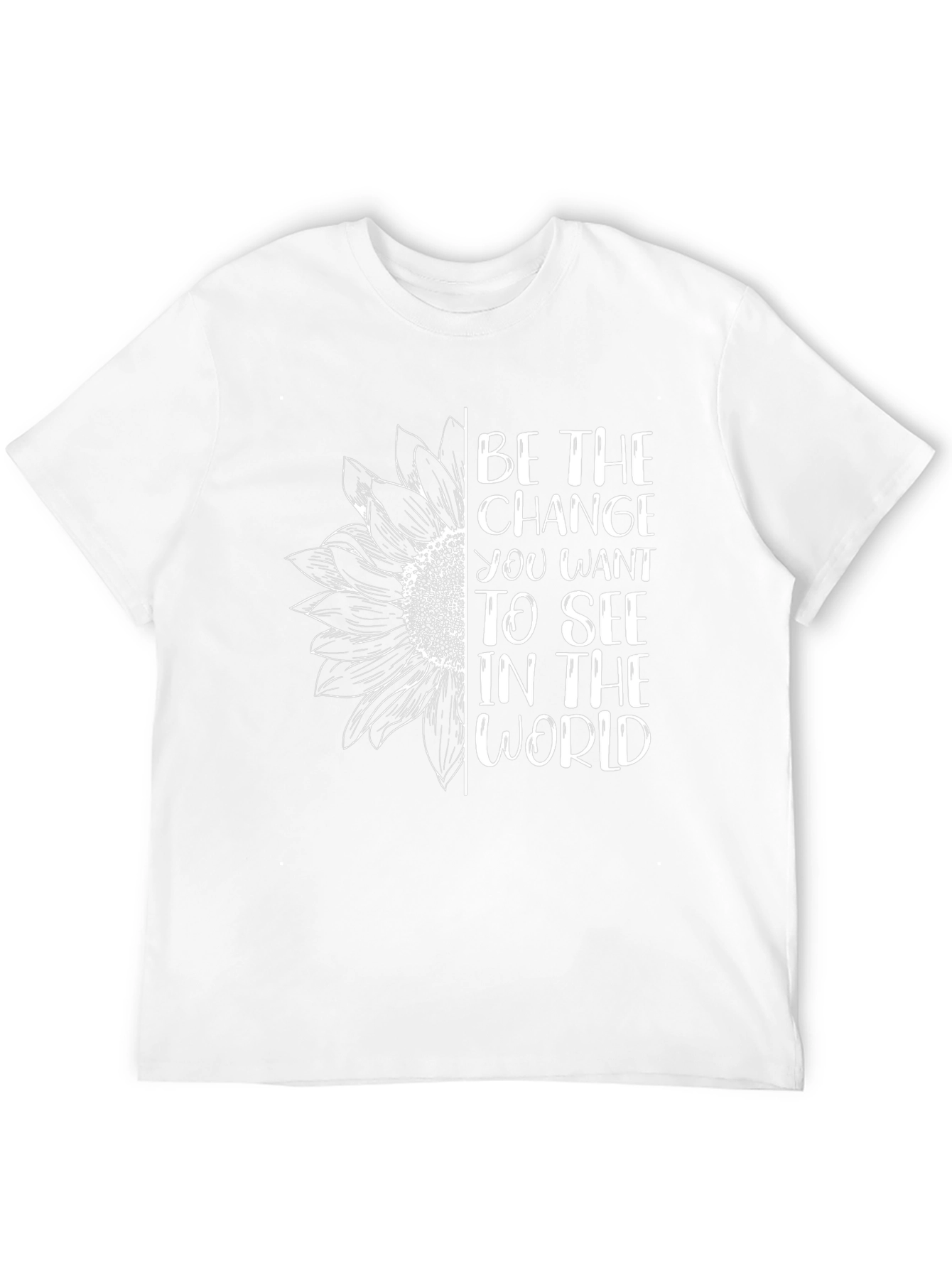 Inspirational Sunflower Graphic Tee - Be The Change