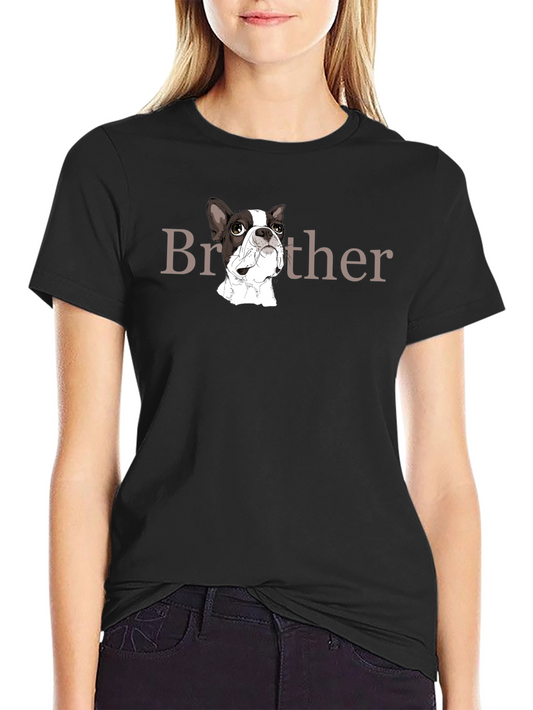 Brother Dog Graphic Black T-Shirt