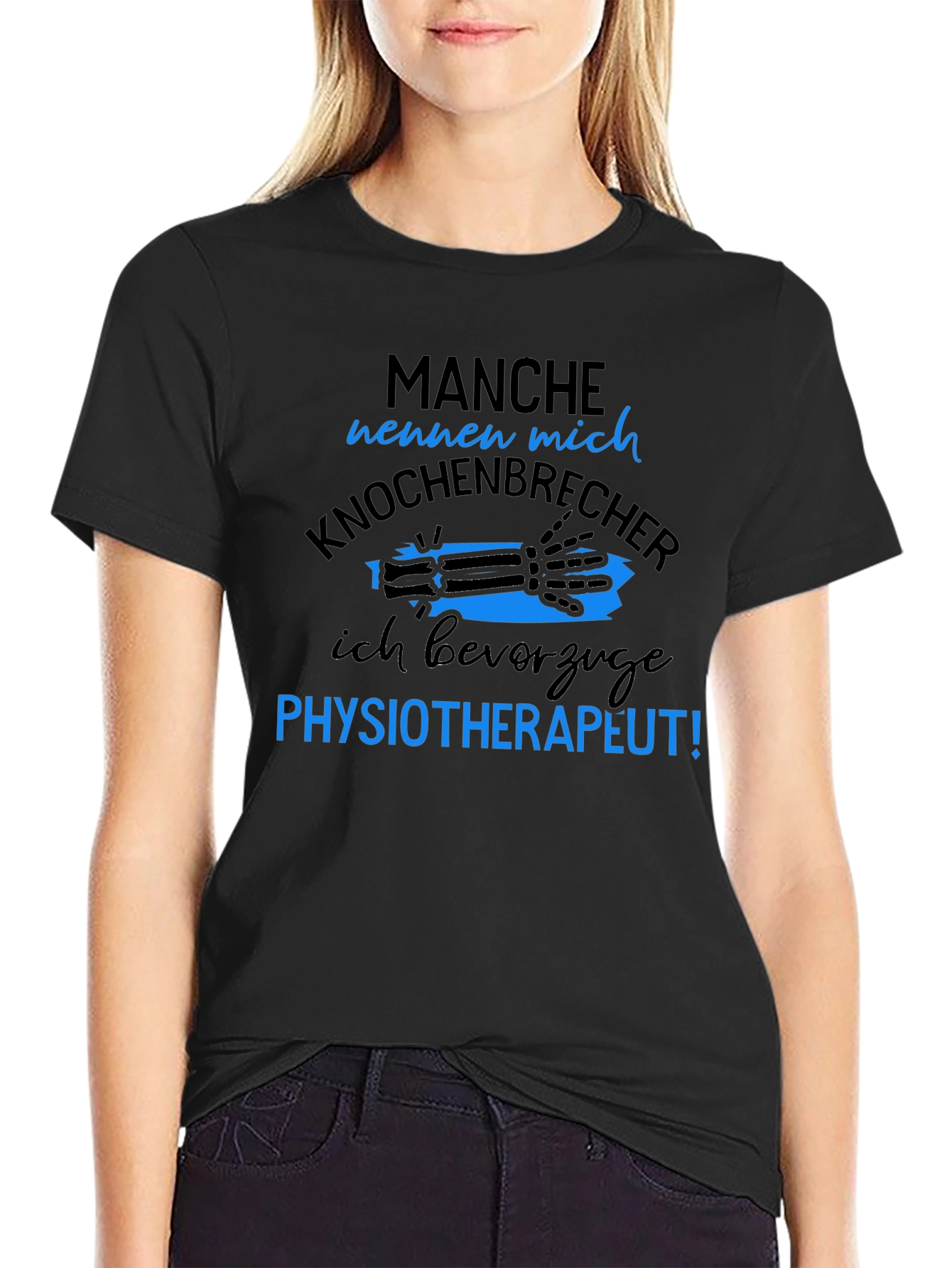 Funny Physiotherapist T-Shirt - Knochenbrecher Design