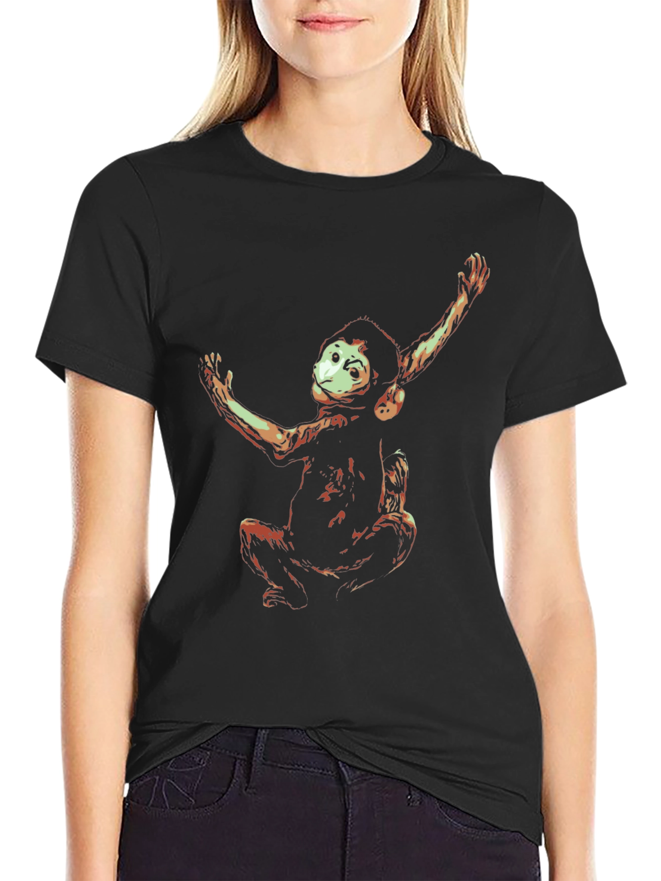 Graphic Monkey T-Shirt - Black