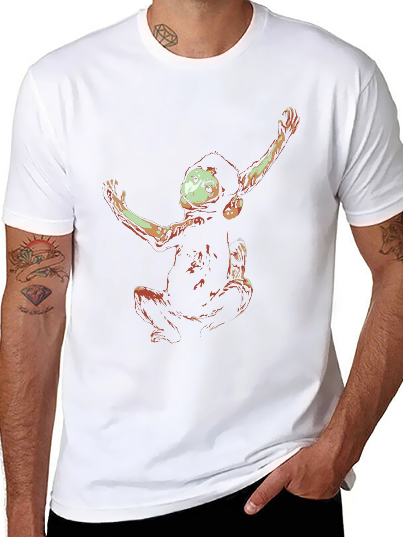 Graphic Monkey T-Shirt - Black