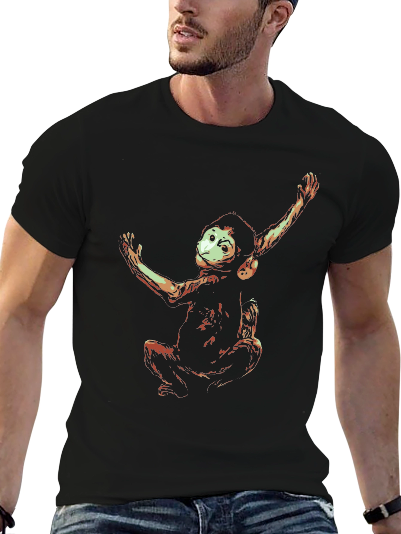 Graphic Monkey T-Shirt - Black