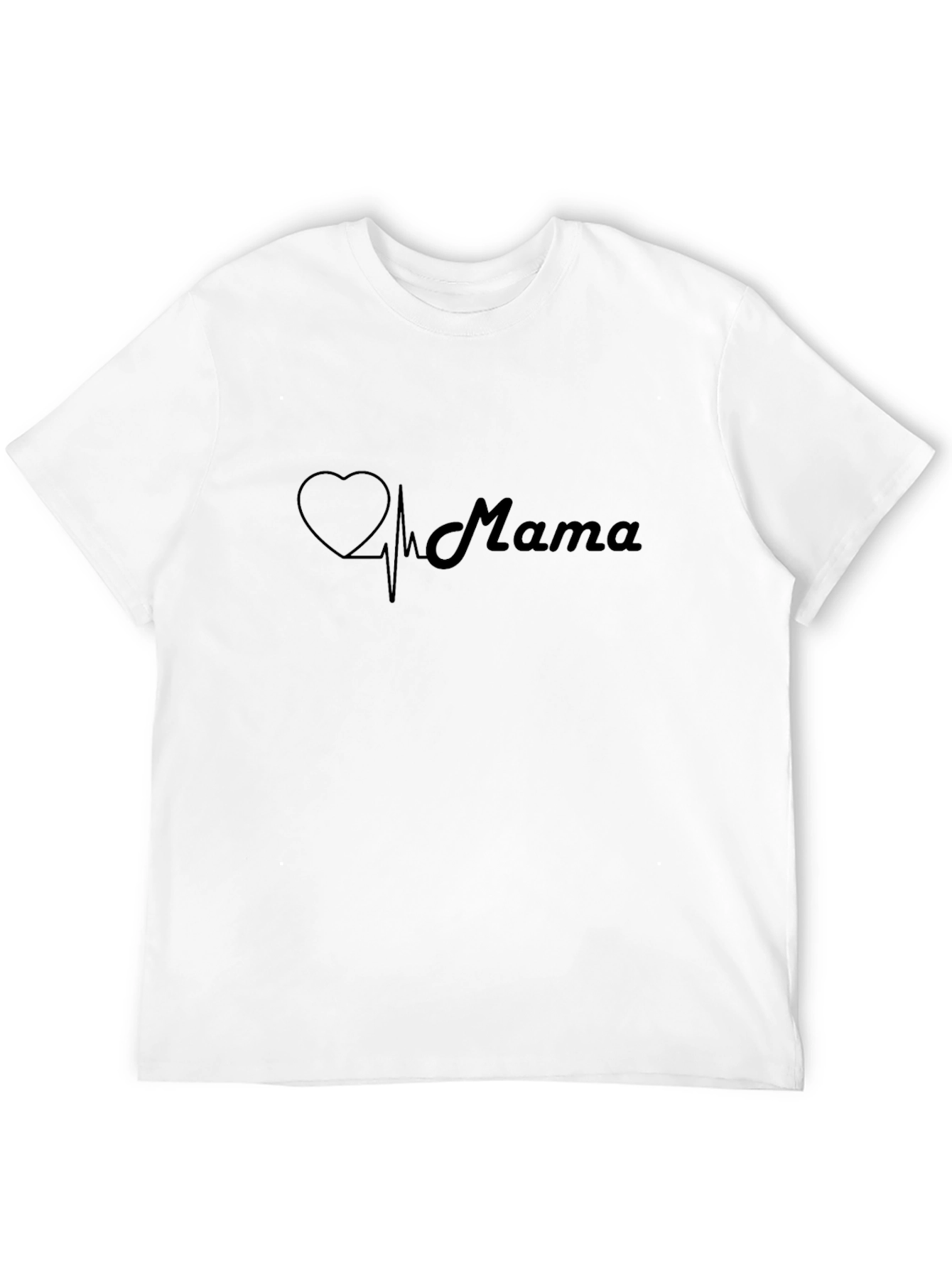 Mama Heartbeat Graphic Tee - Black Cotton Comfort