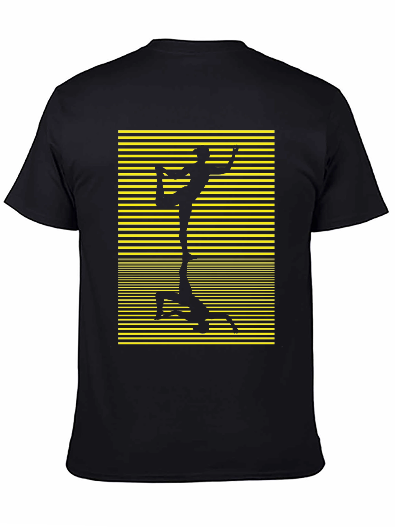Yoga Silhouette Graphic Tee - Black Cotton Blend