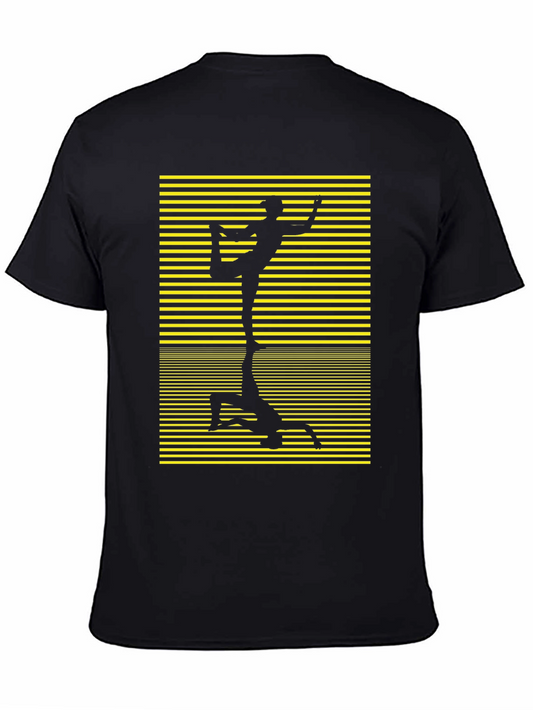 Yoga Silhouette Graphic Tee - Black Cotton Blend