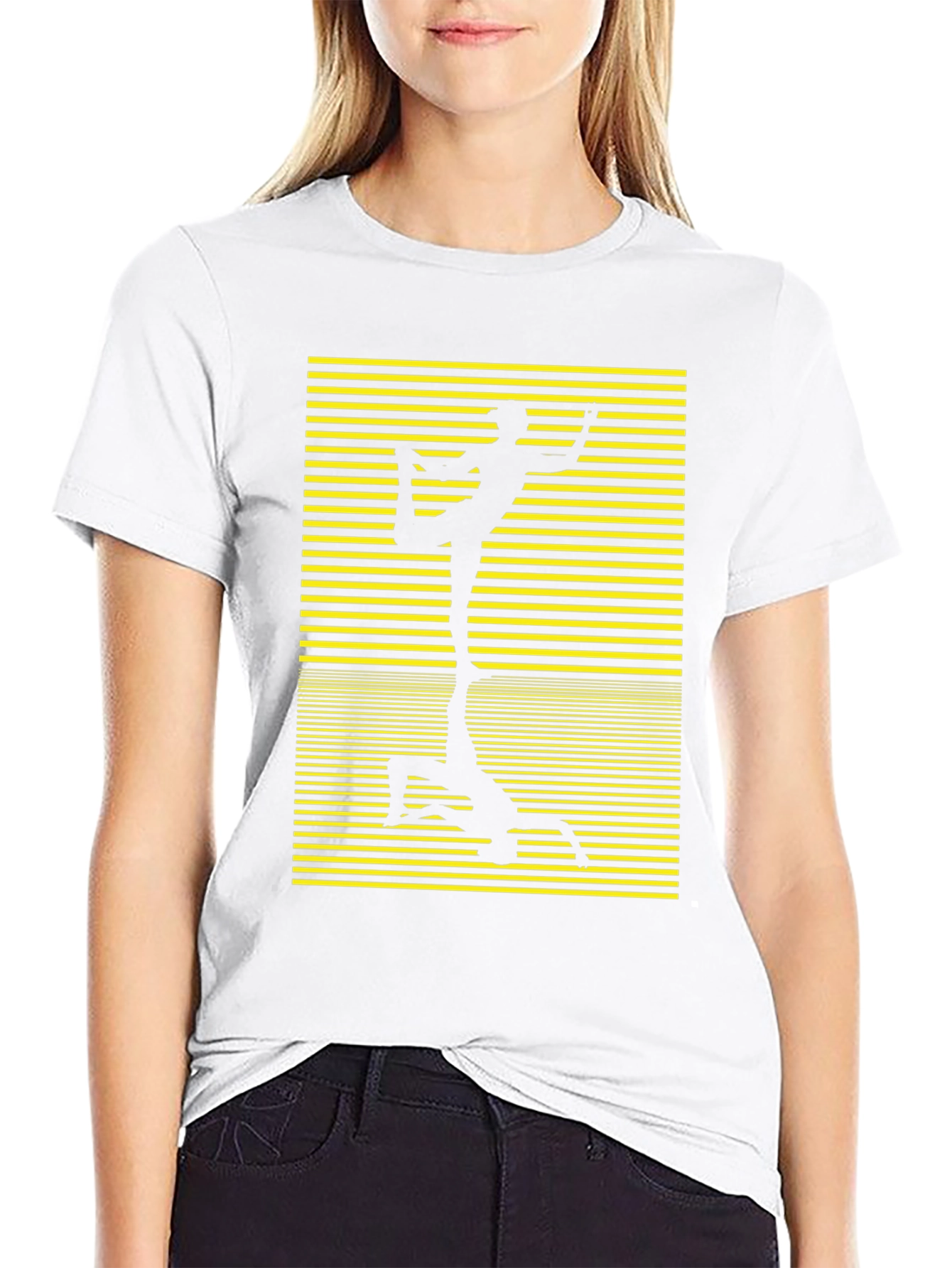 Yoga Silhouette Graphic Tee - Black Cotton Blend