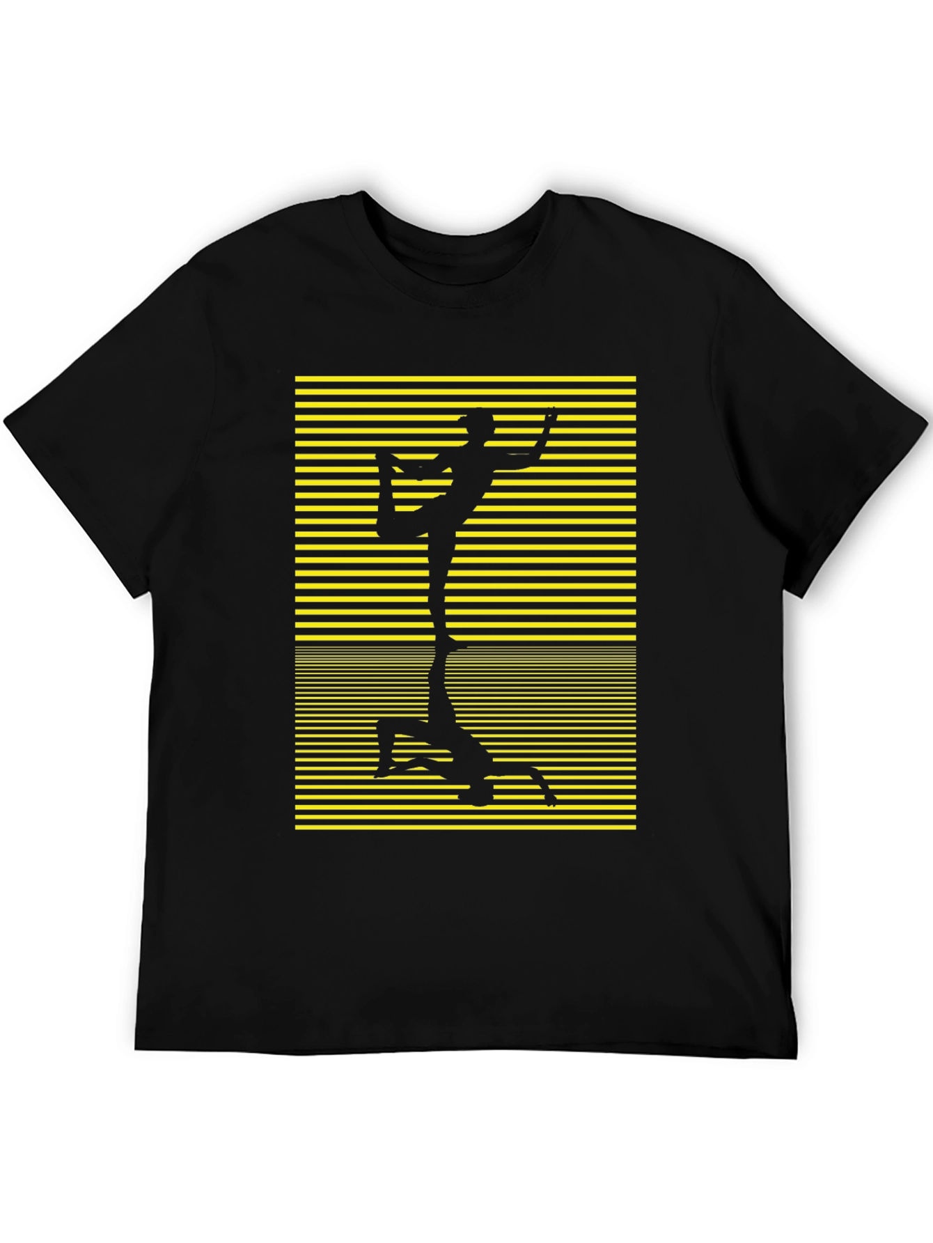 Yoga Silhouette Graphic Tee - Black Cotton Blend