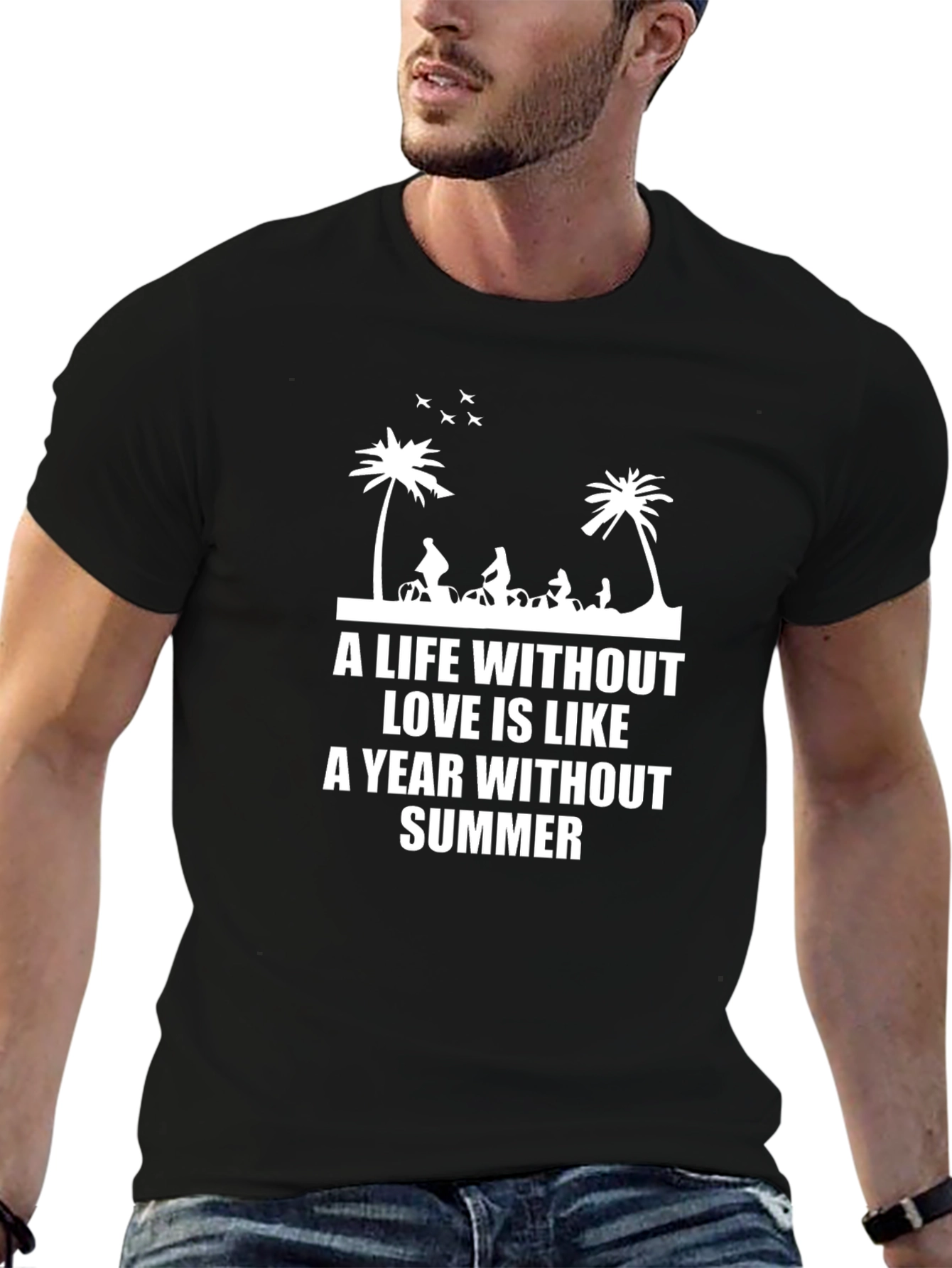 Life Without Love Summer Tee - Black Crew Neck