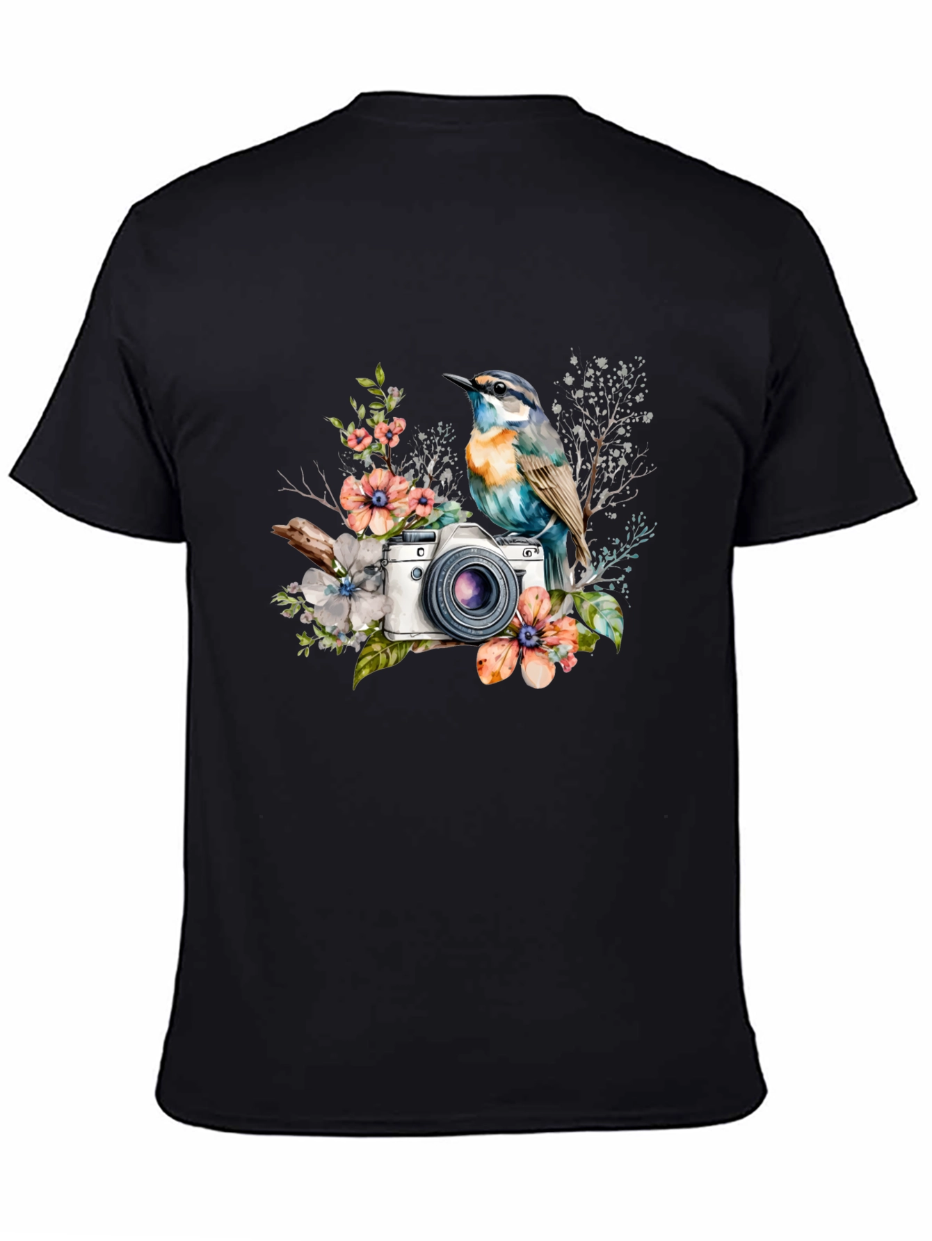 Bird & Camera Graphic Tee - Nature Photography Shirt
