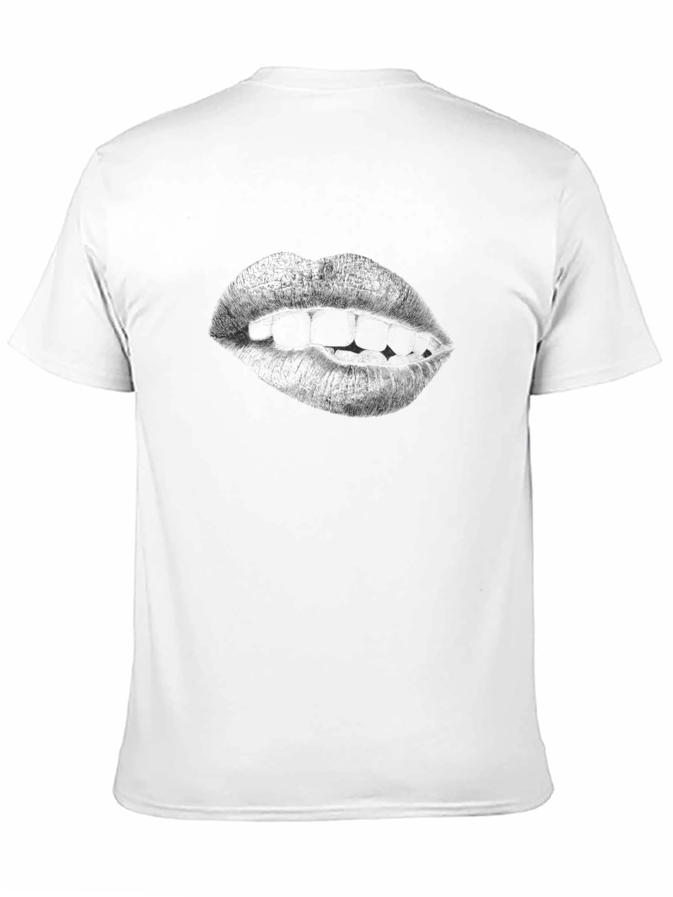 Mens Black Graphic Tee - Lips Design