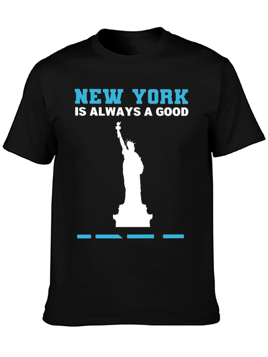 New York Statue of Liberty Graphic Tee - Black