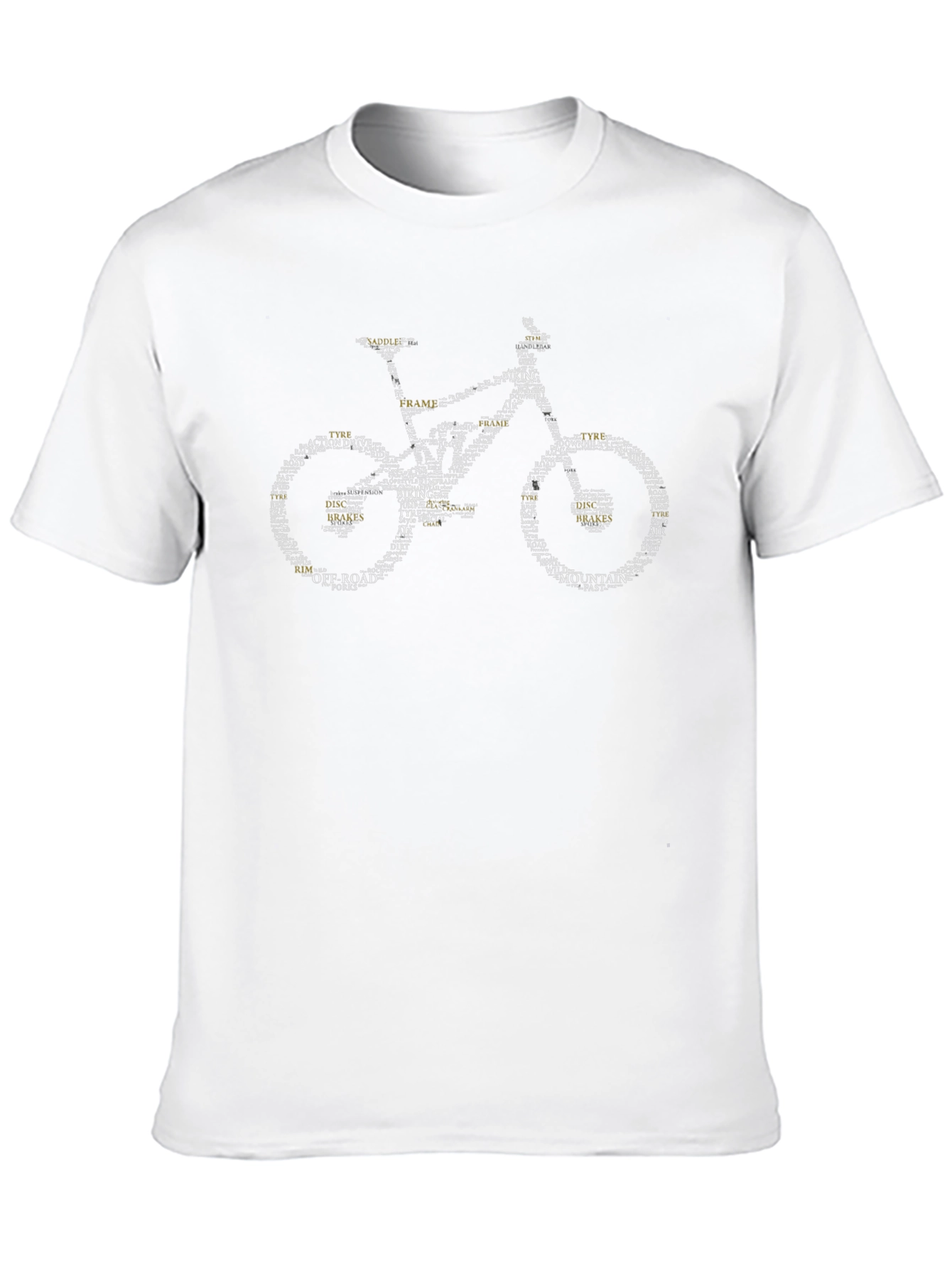 Mountain Bike Word Art Graphic T-Shirt