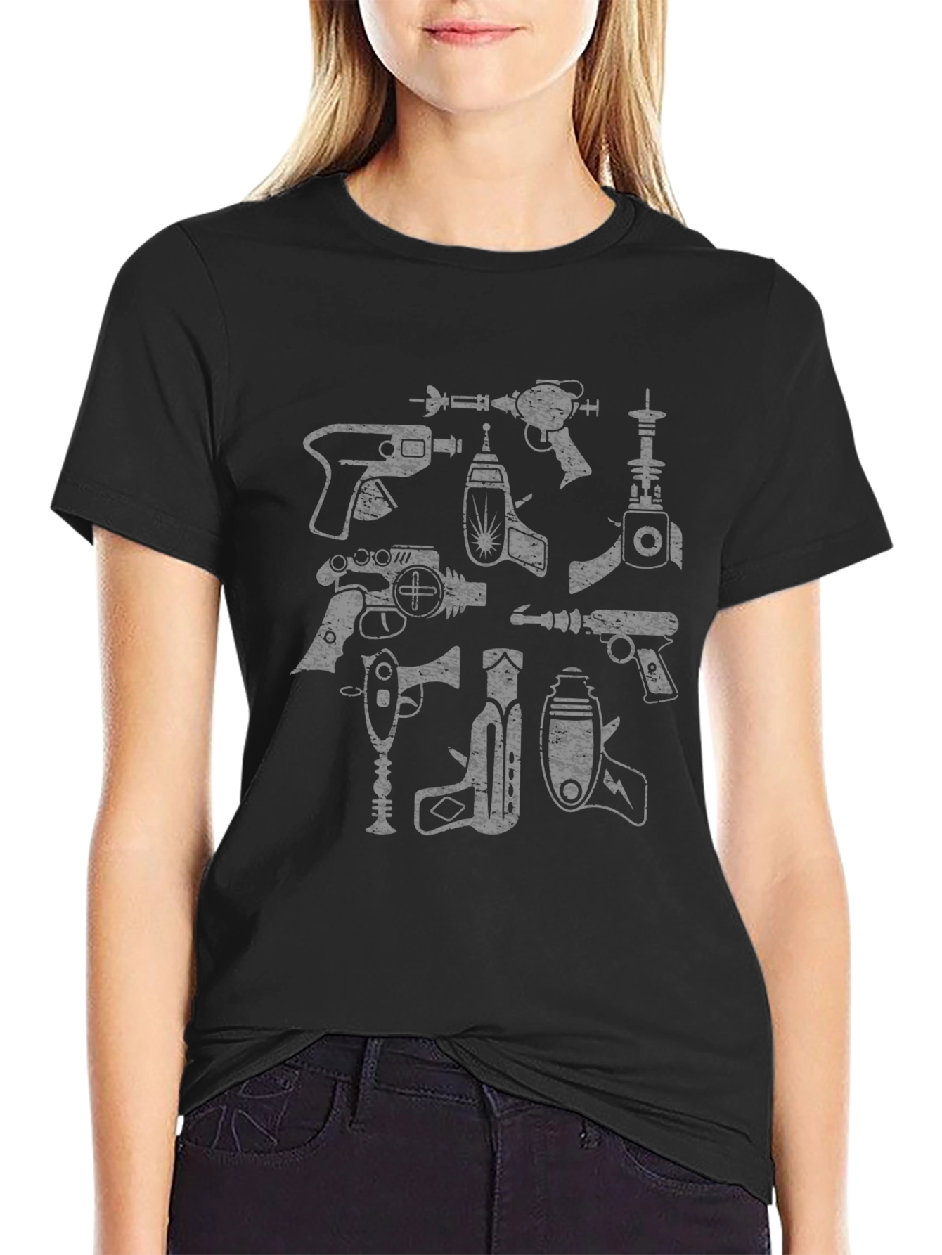 Retro Ray Guns Graphic Tee - Sci-Fi Cool