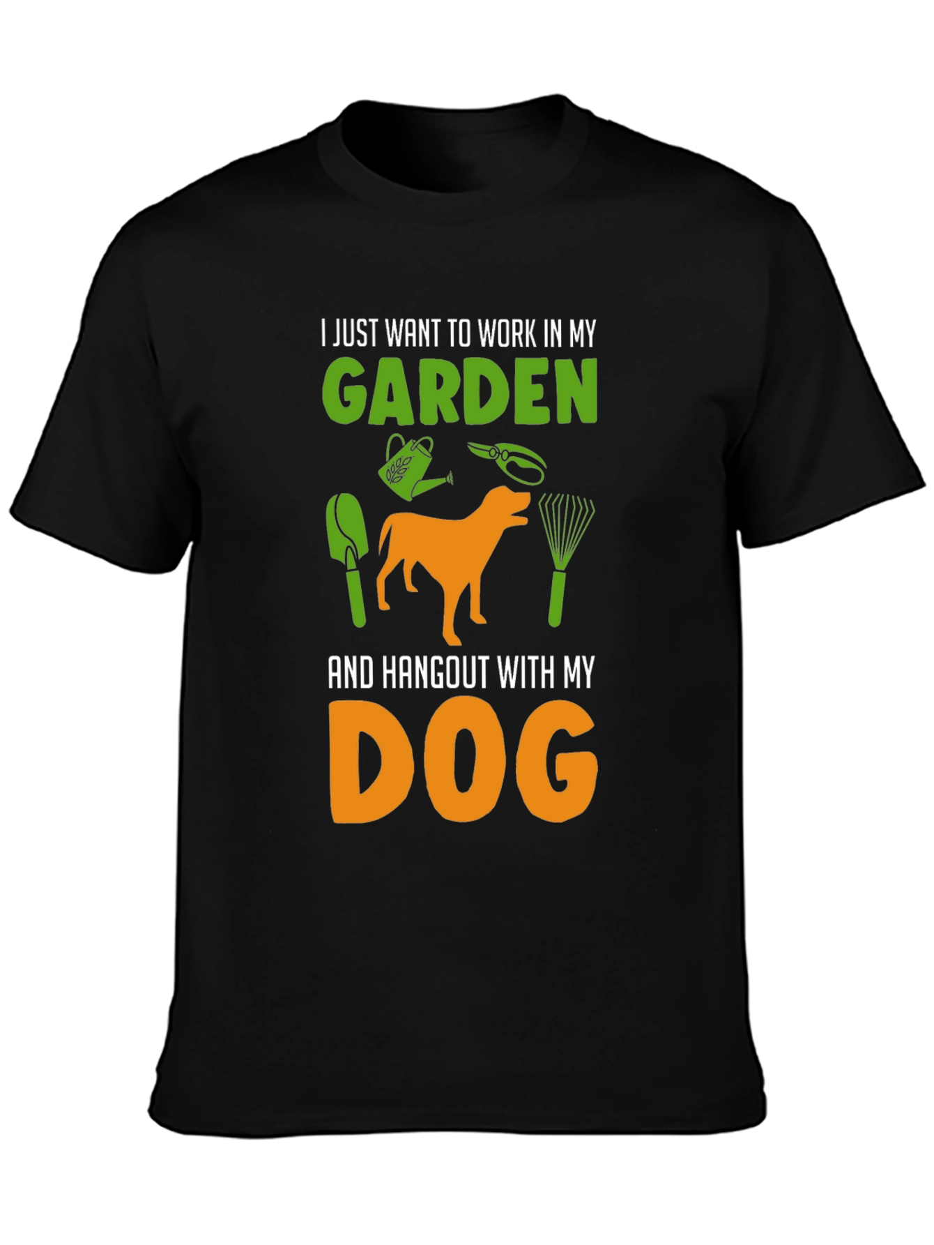 Gardening & Dog Lover T-Shirt - Black