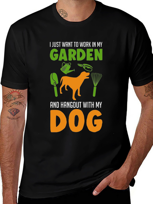 Gardening & Dog Lover T-Shirt - Black