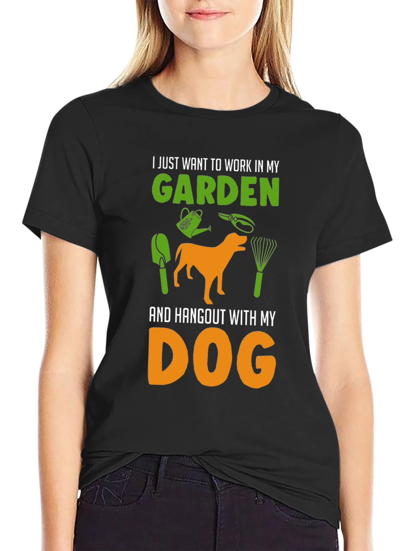 Gardening & Dog Lover T-Shirt - Black