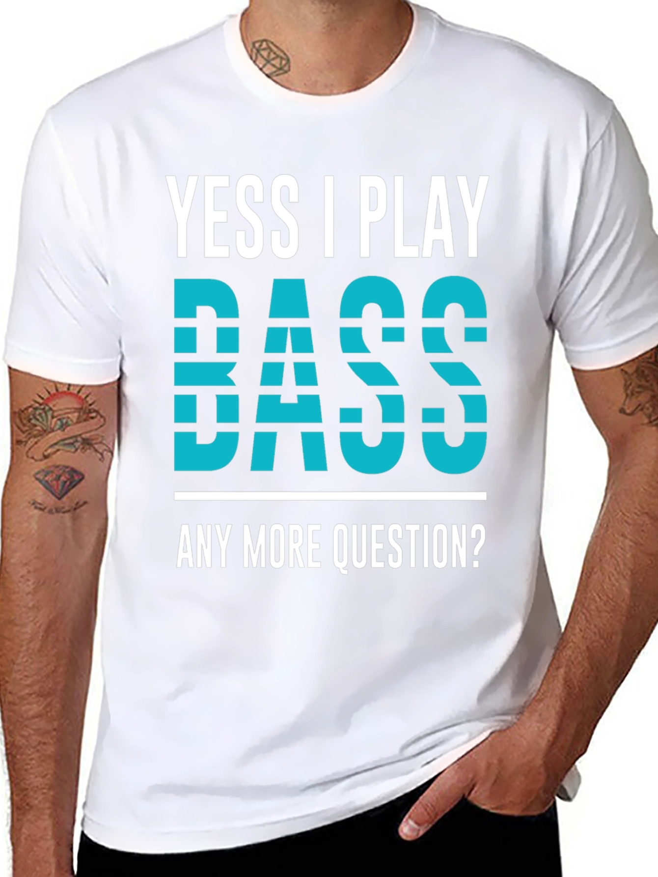 Yess I Play Bass Novelty Graphic T-Shirt