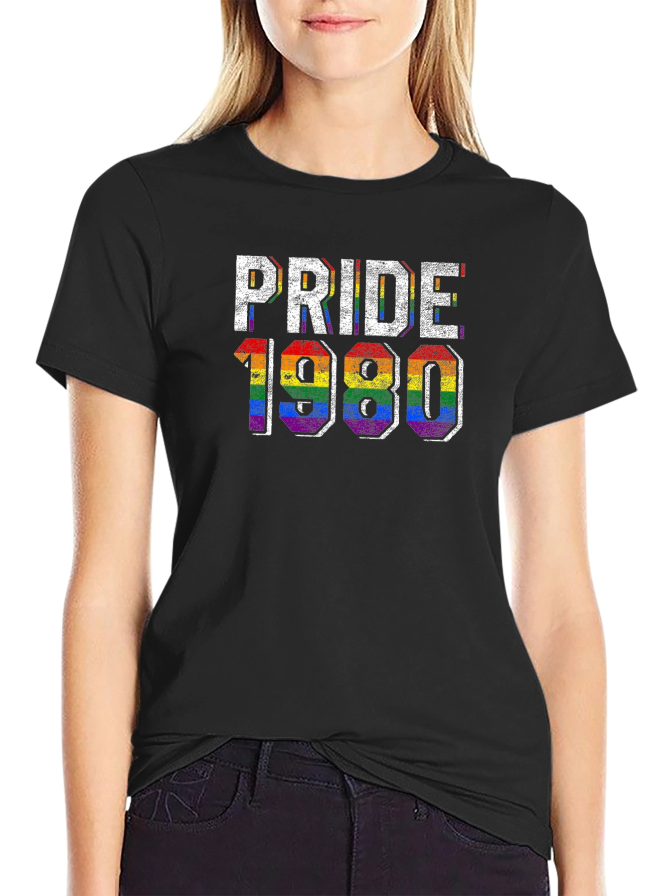 Pride 1980 LGBTQ Rainbow Graphic T-Shirt