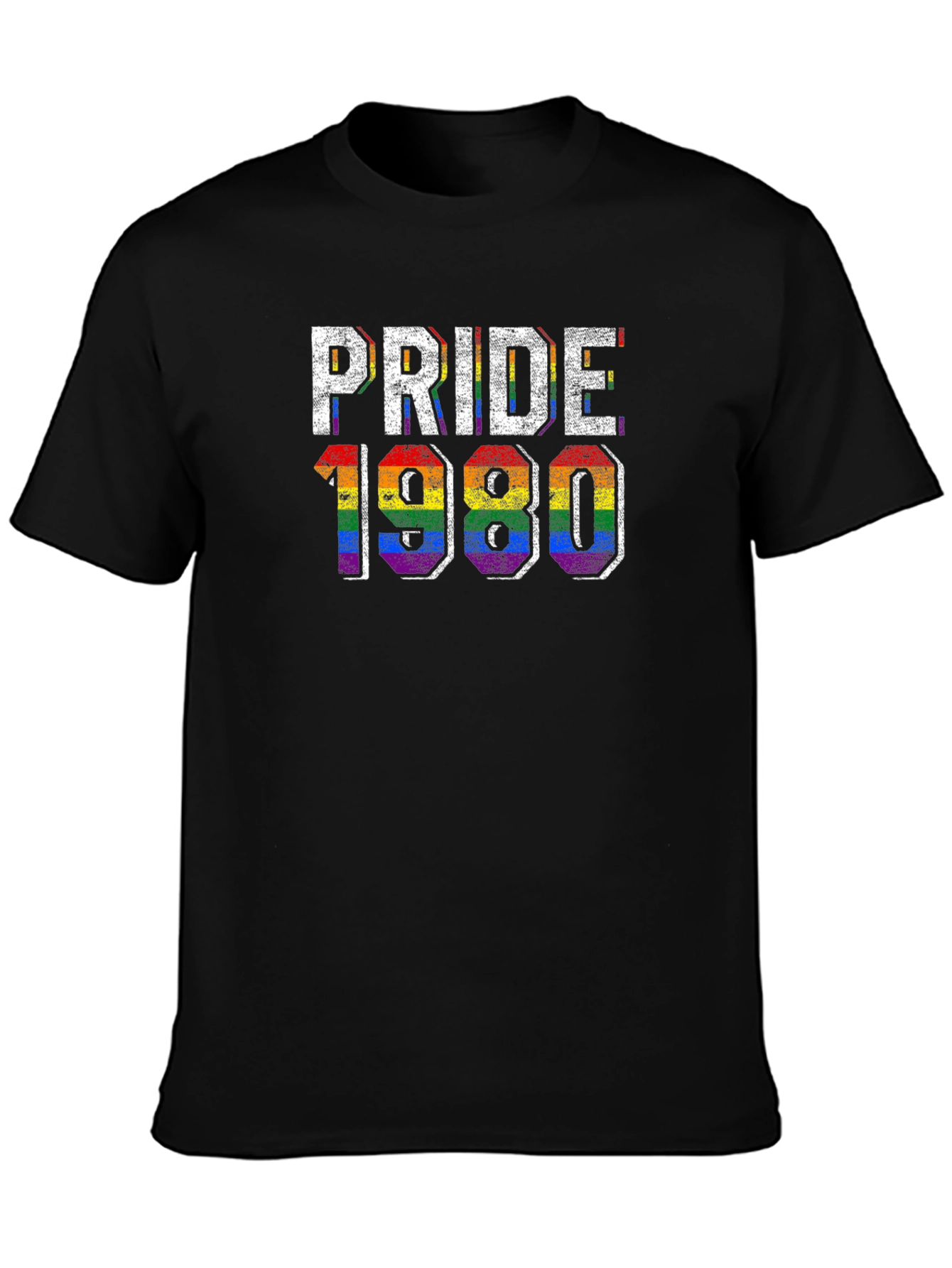 Pride 1980 LGBTQ Rainbow Graphic T-Shirt