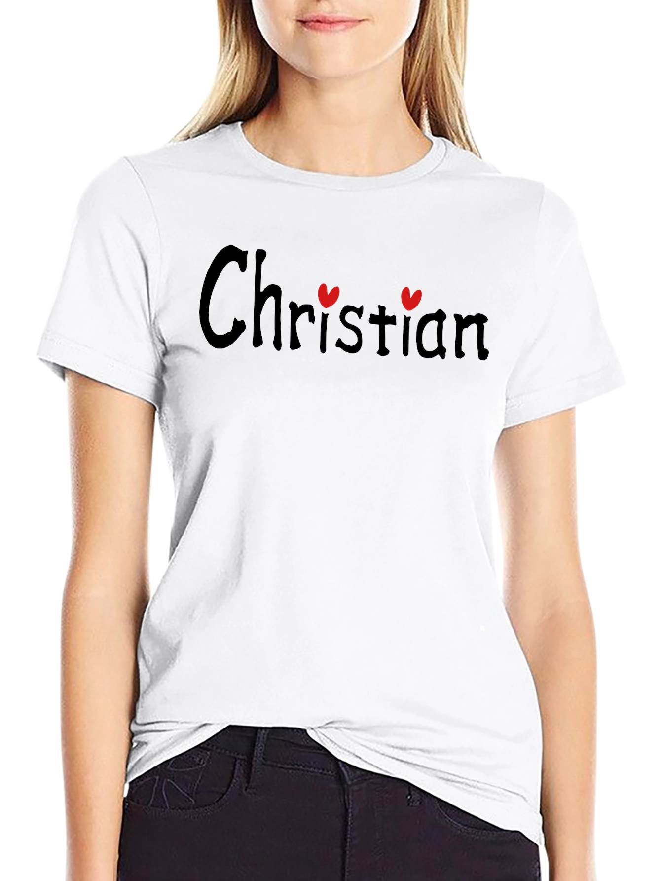 Christian Love Heart Graphic Tee - Black