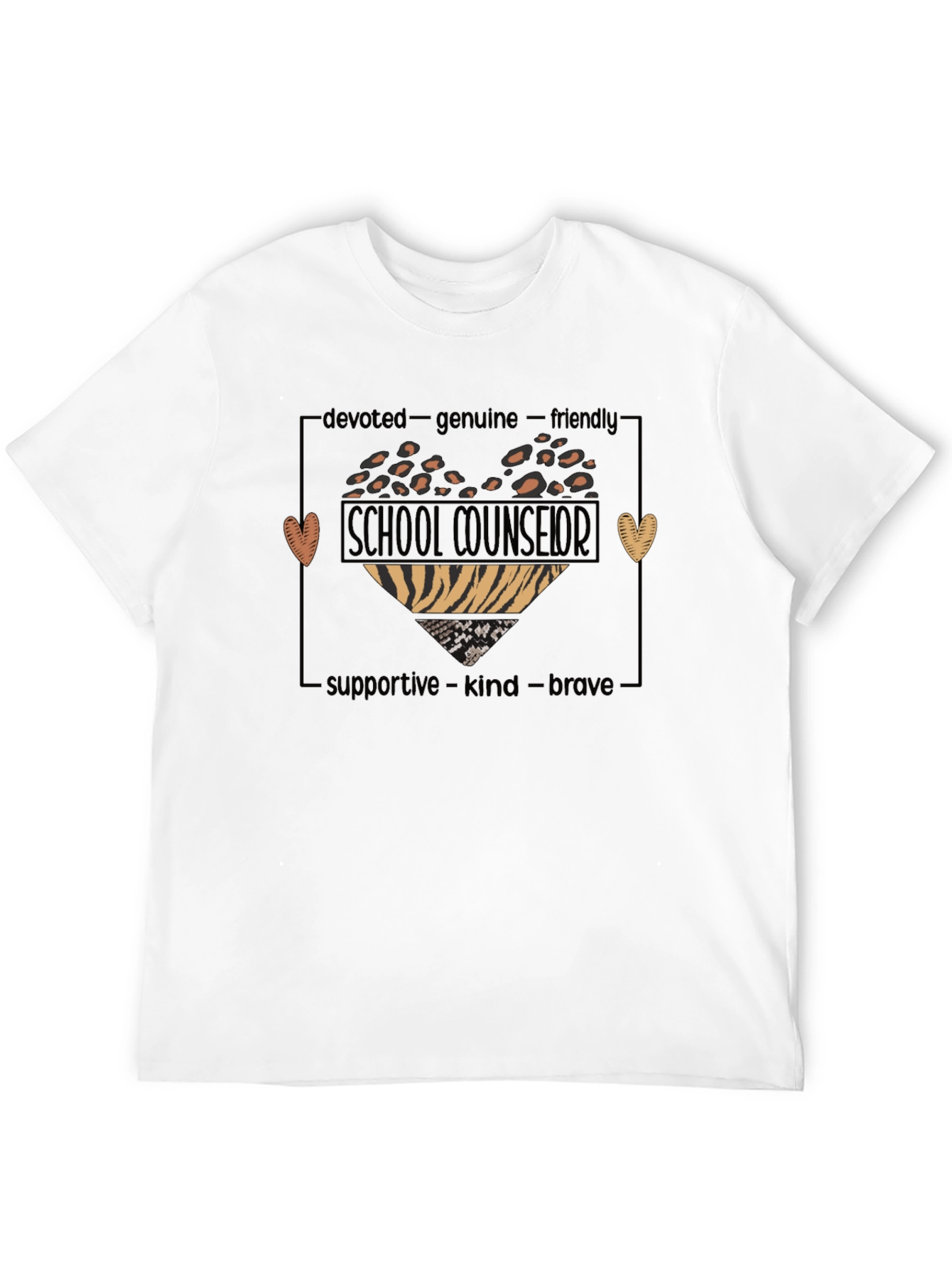 School Counselor Heart T-Shirt - Devoted Genuine