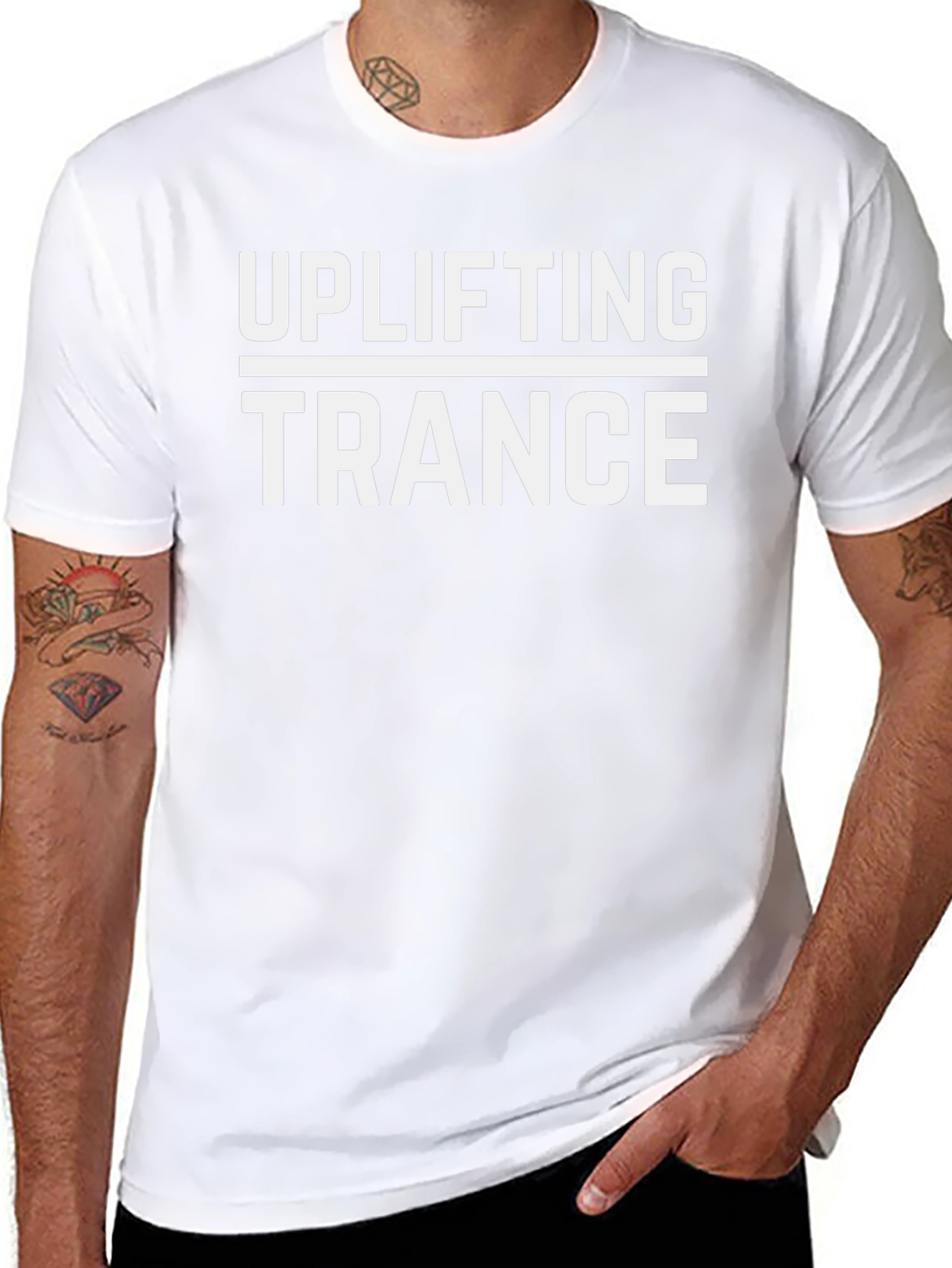 Uplifting Trance Graphic Tee - Black Cotton T-Shirt