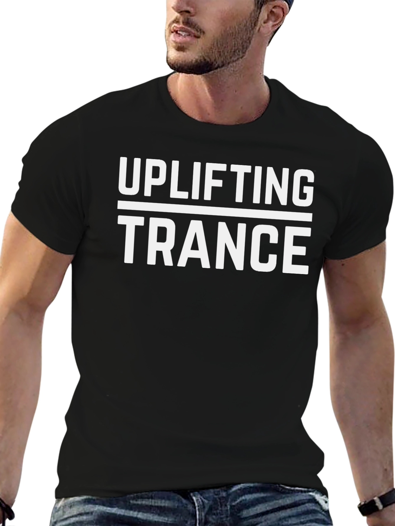Uplifting Trance Graphic Tee - Black Cotton T-Shirt