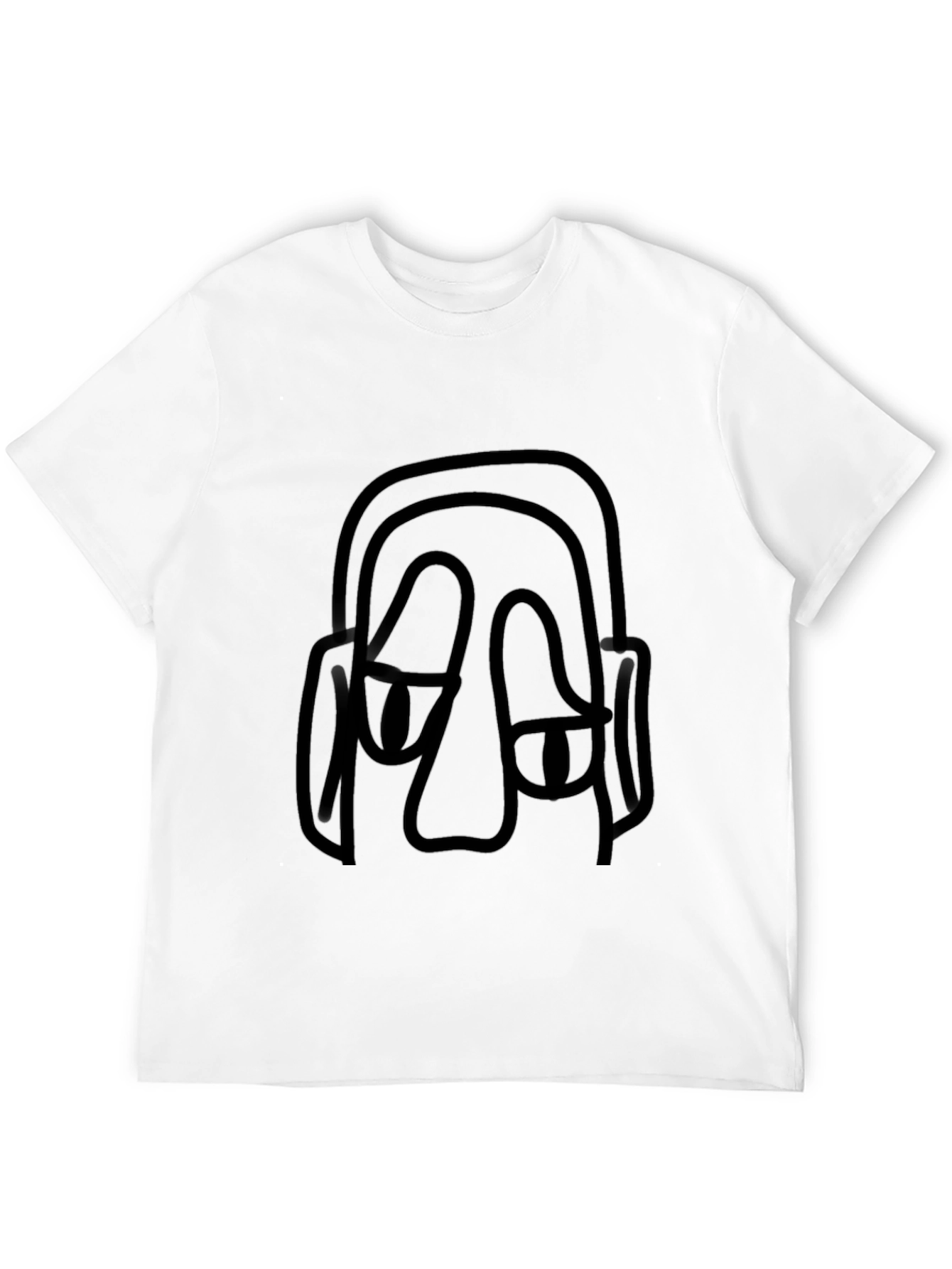 Abstract Face Black T-Shirt